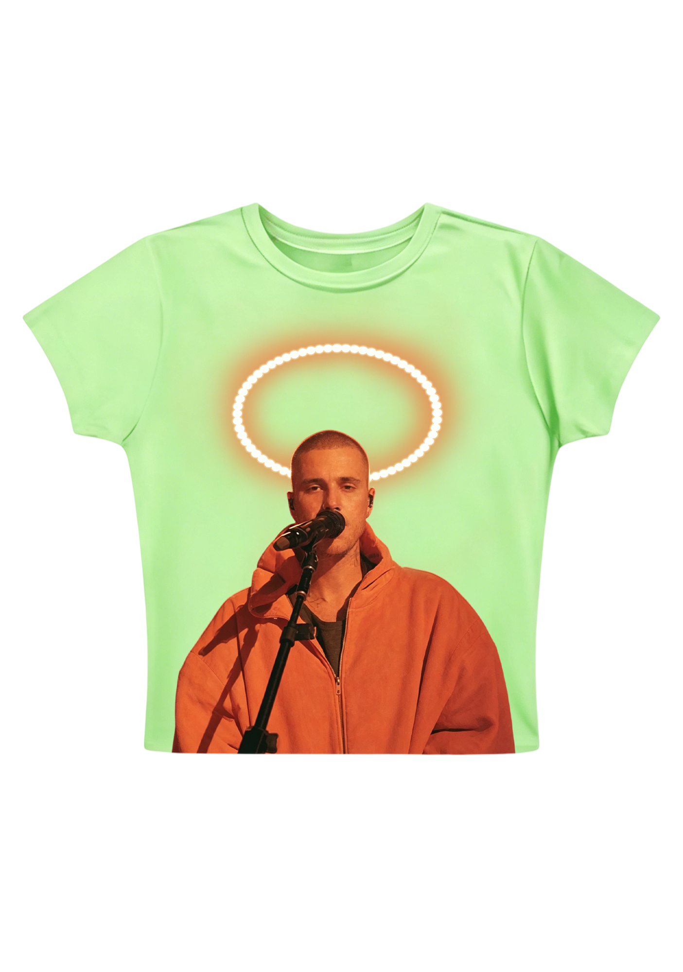  Justin Bieber Halo Performance Photo Y2K Baby Tee
