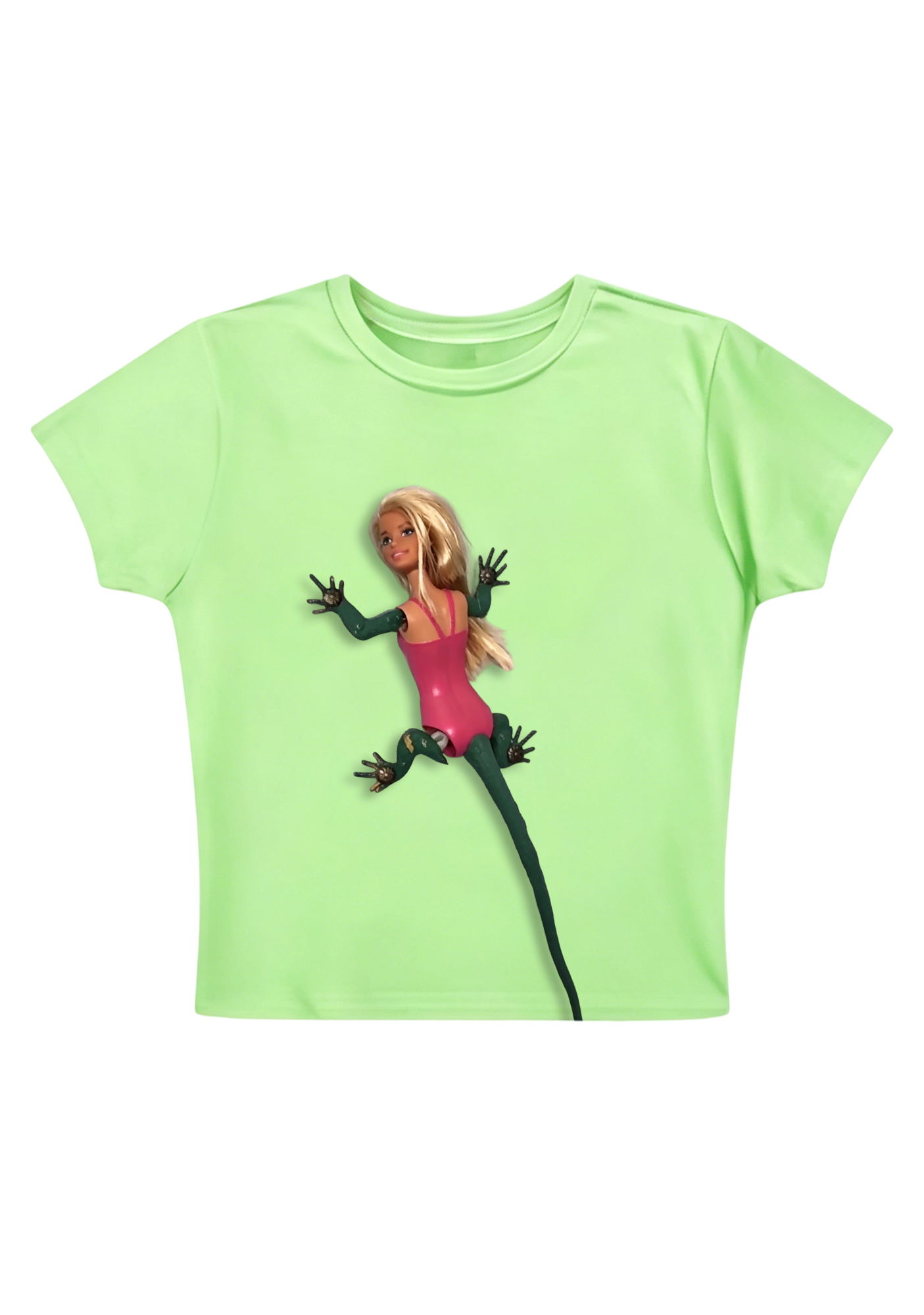 Weird Lizard Barbie Hybrid Doll Y2K Baby Tee