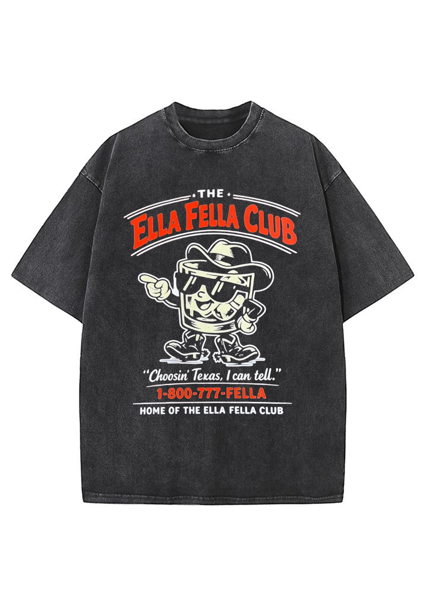 The Ella Fella Club Retro Texas Cartoon Y2K Washed Tee