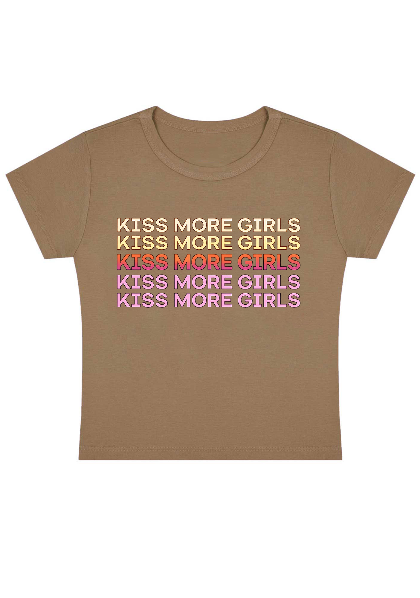 Kiss More Girls Y2K Baby Tee