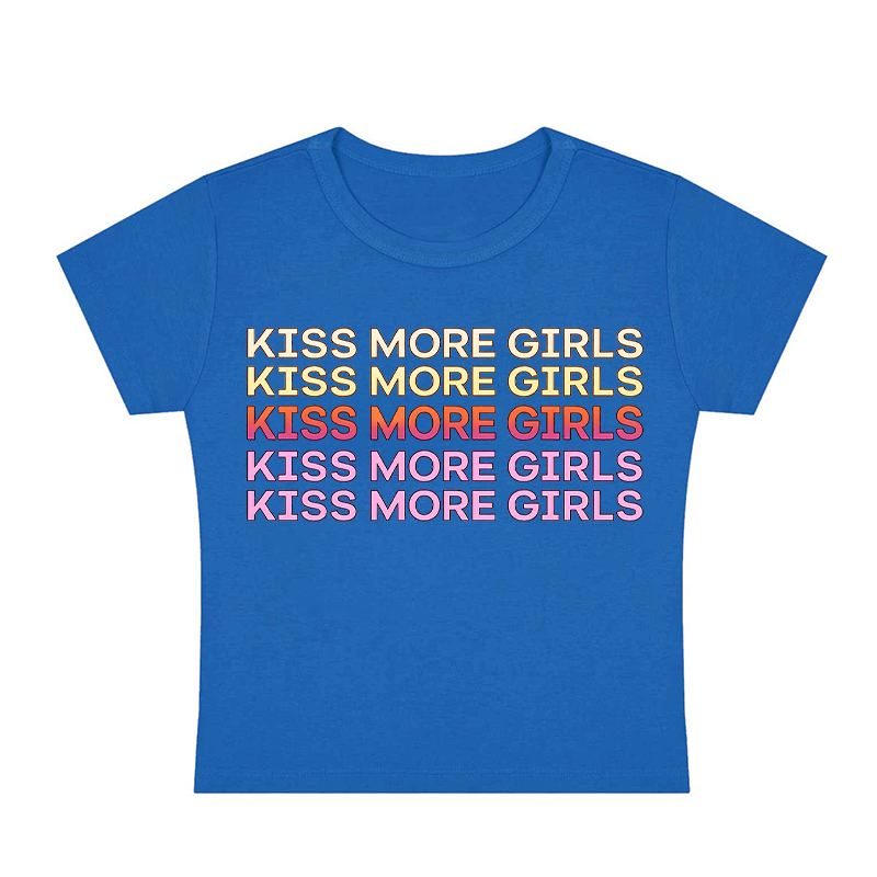 Kiss More Girls Y2K Baby Tee