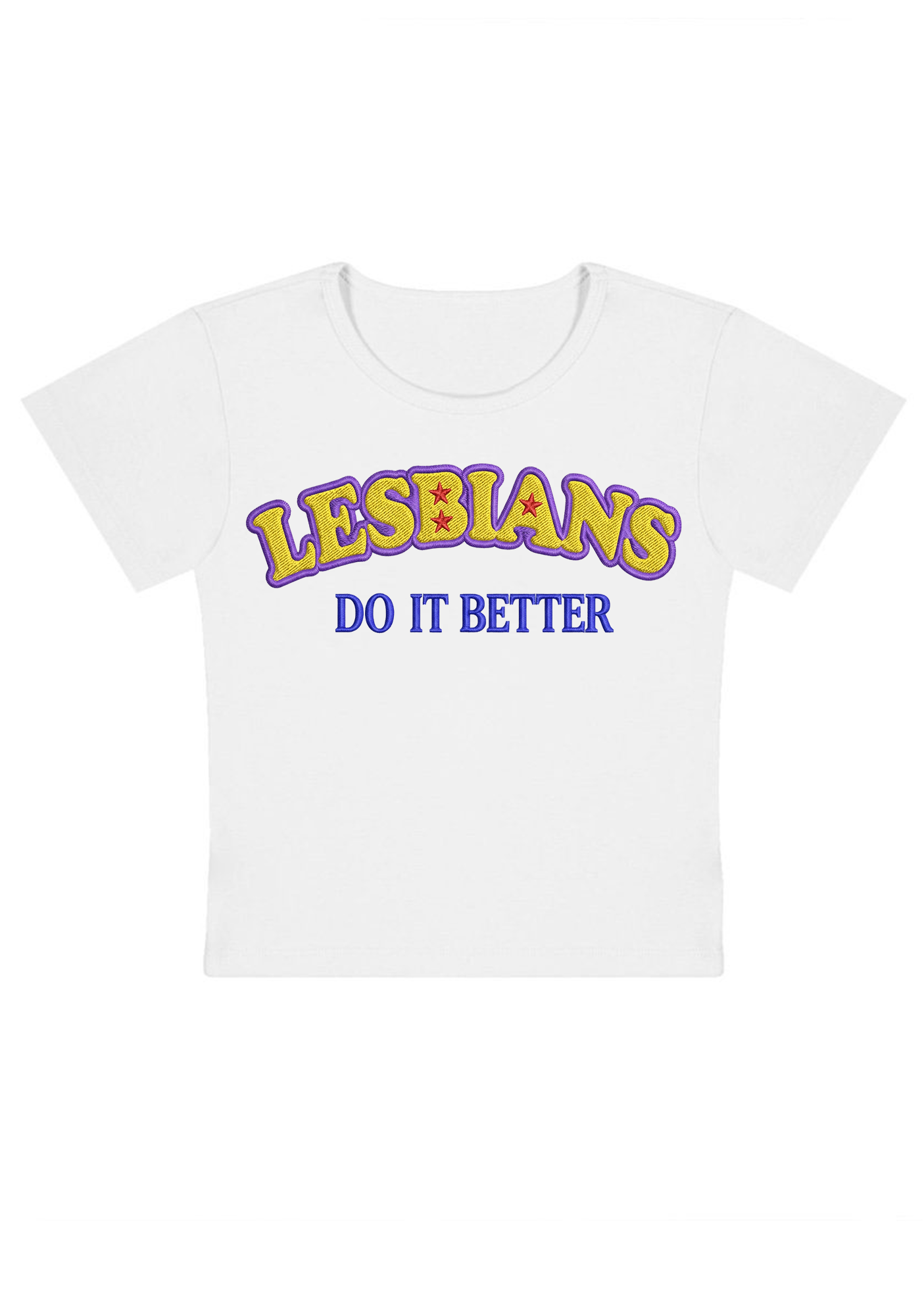 Embroidery Lesbians Do It Better Y2K Baby Tee