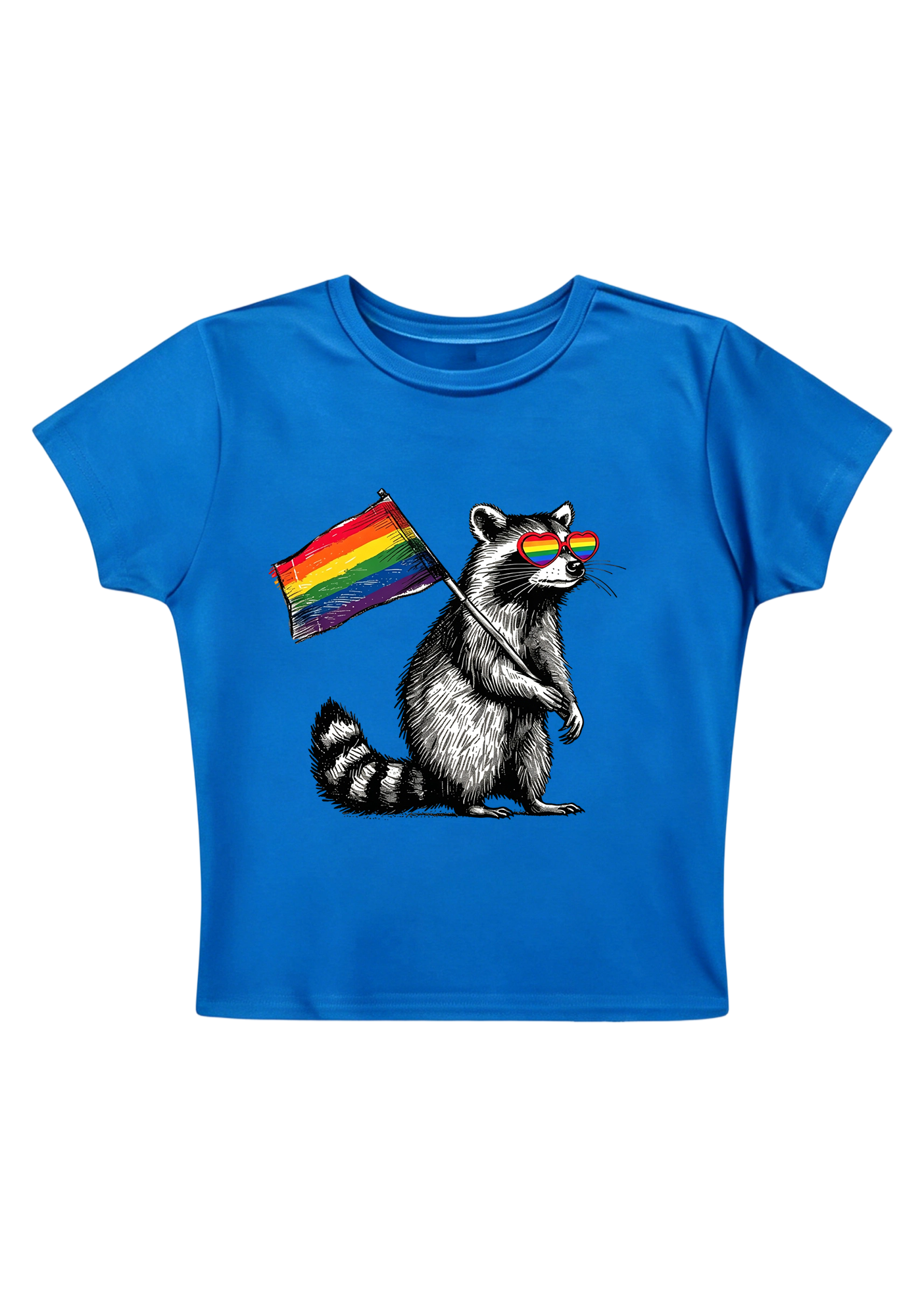 Raccoon Pride Vibes Y2K Baby Tee