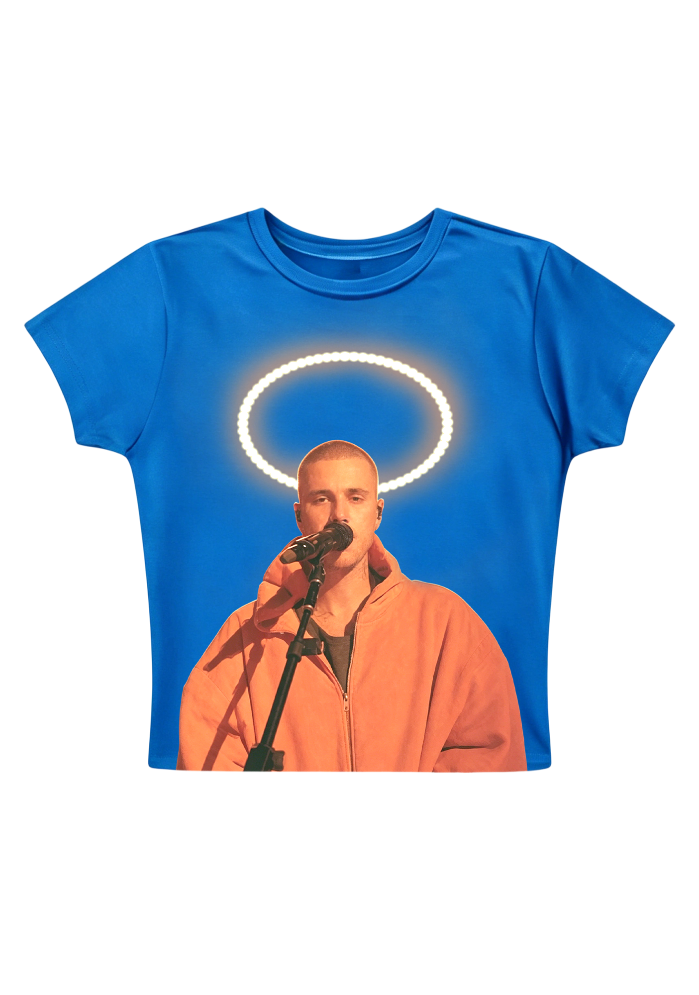  Justin Bieber Halo Performance Photo Y2K Baby Tee