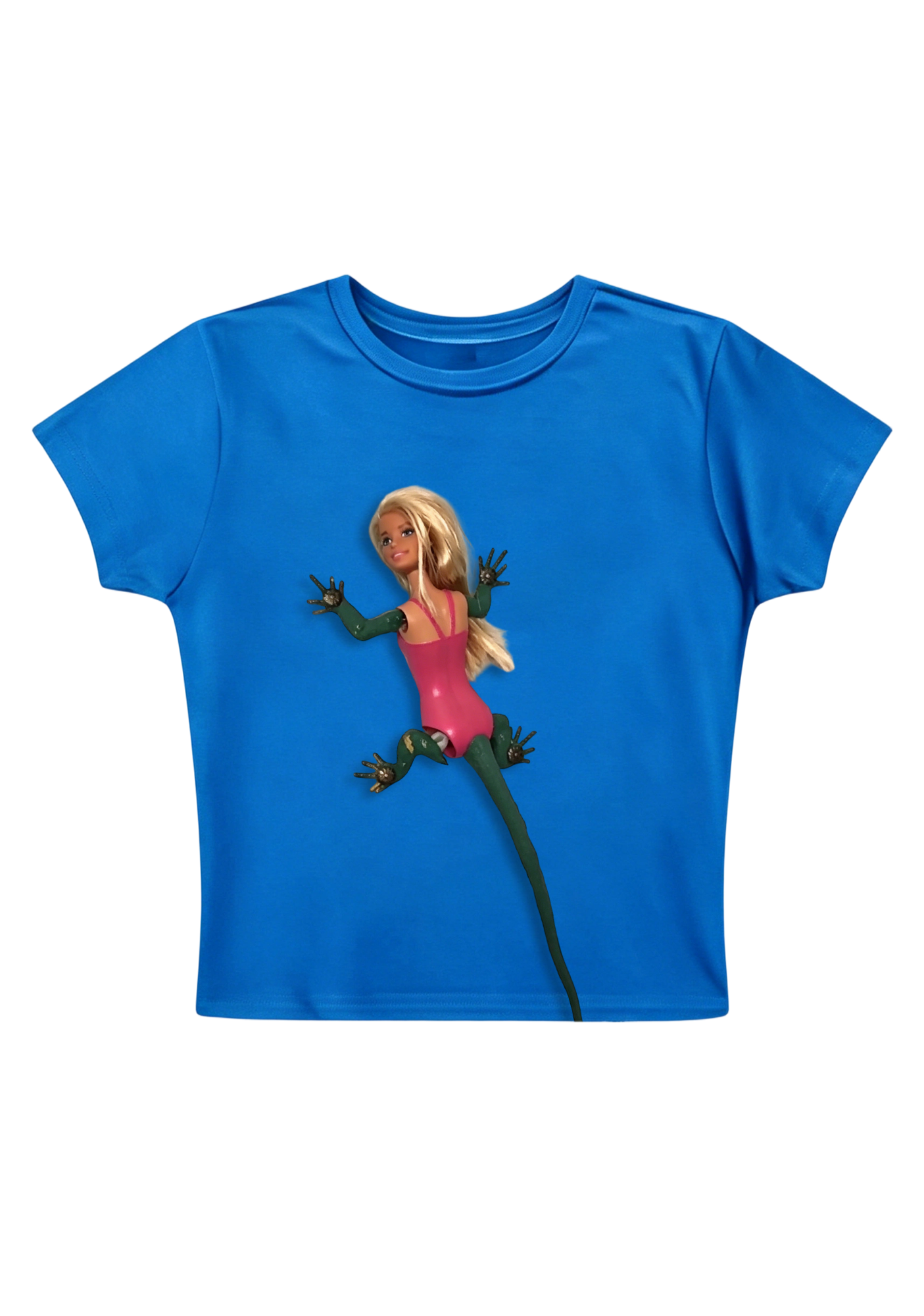 Weird Lizard Barbie Hybrid Doll Y2K Baby Tee