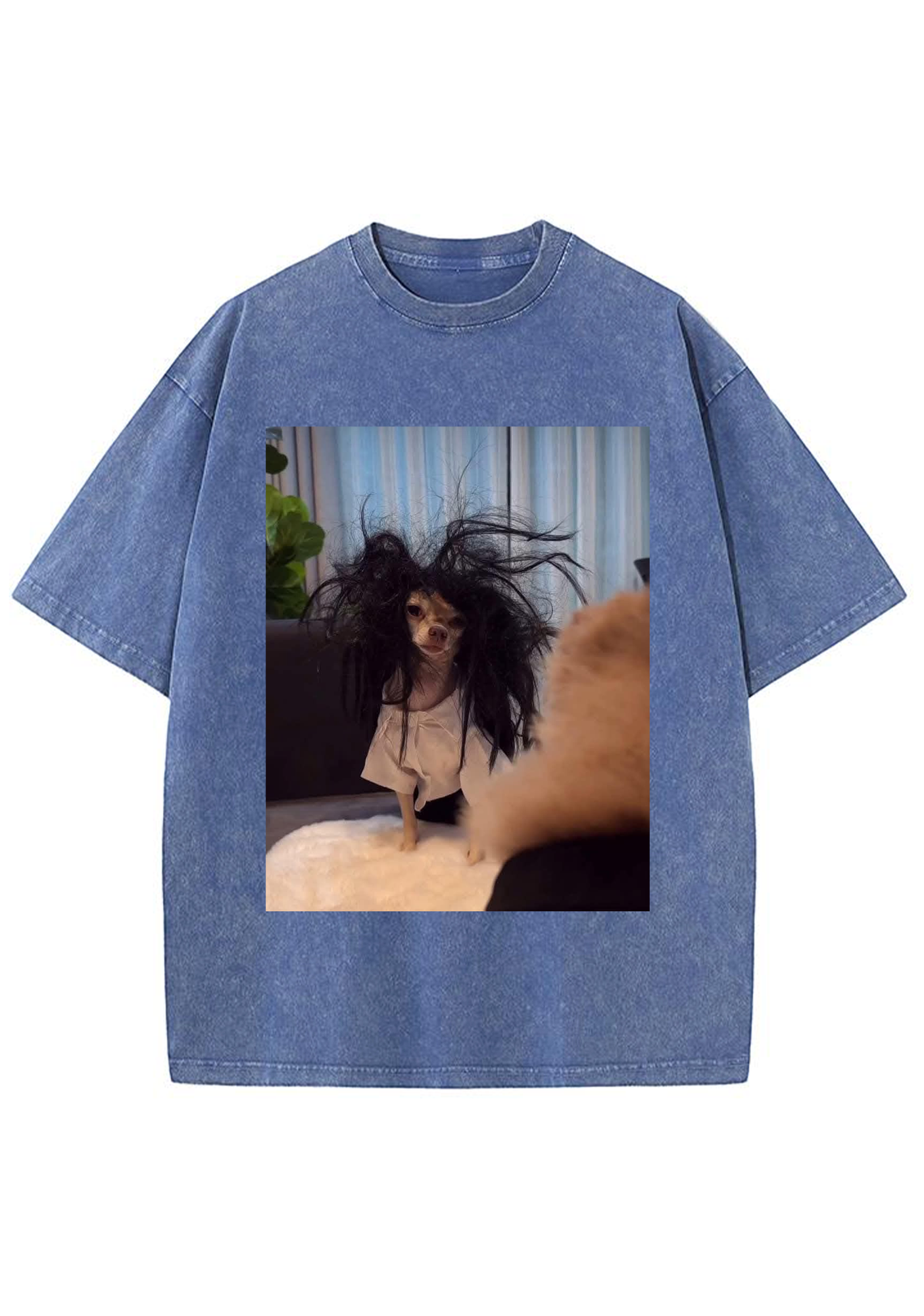 Retro Crazy Hair Chihuahua Meme Washed Tee