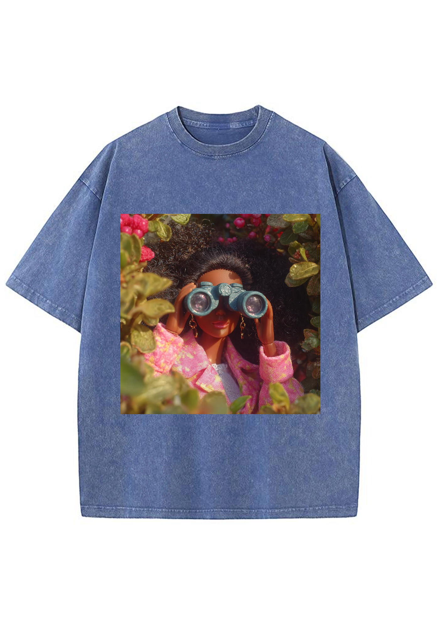 Nature Explorer Black Barbie Binoculars Y2K Washed Tee
