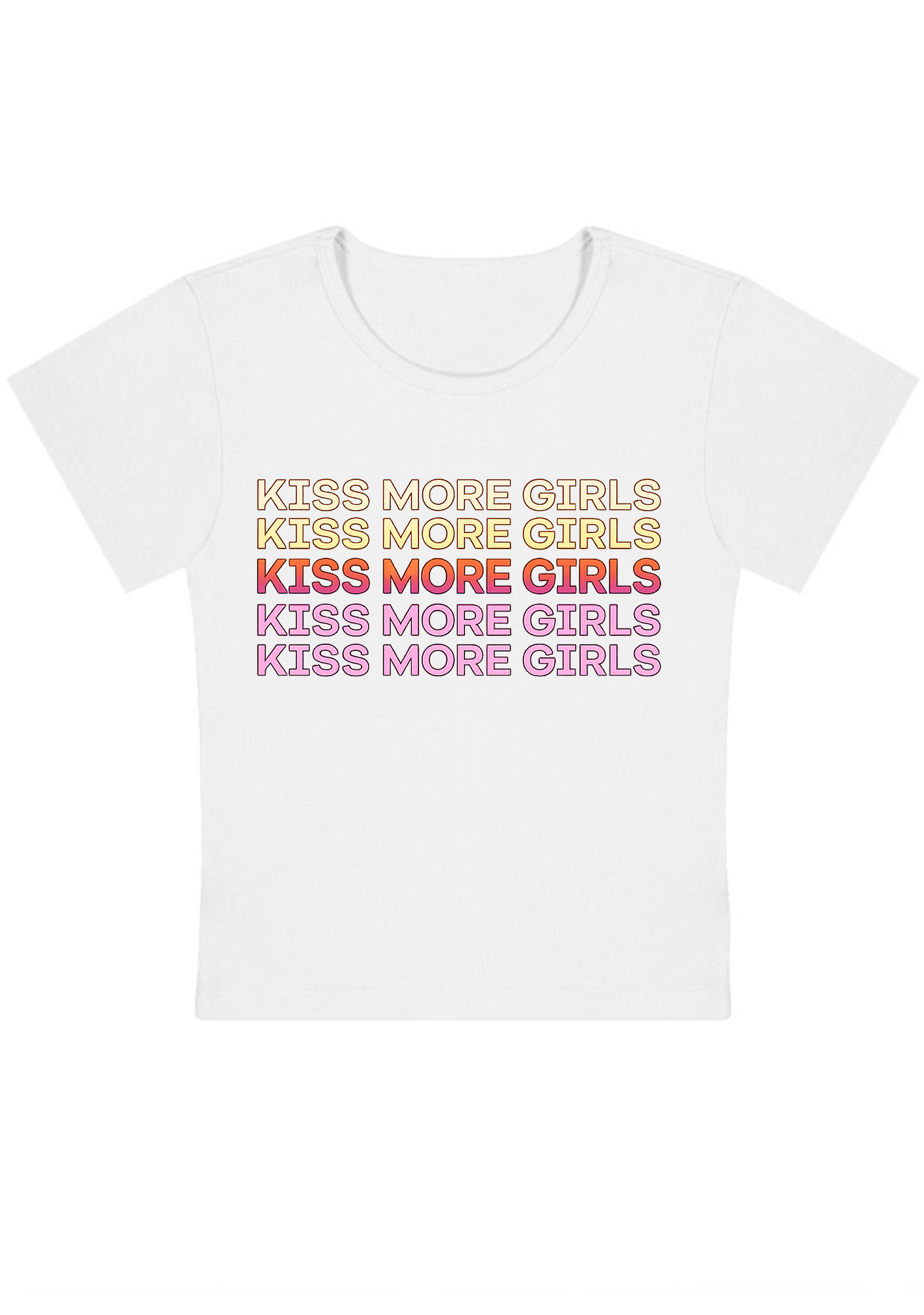 Kiss More Girls Y2K Baby Tee