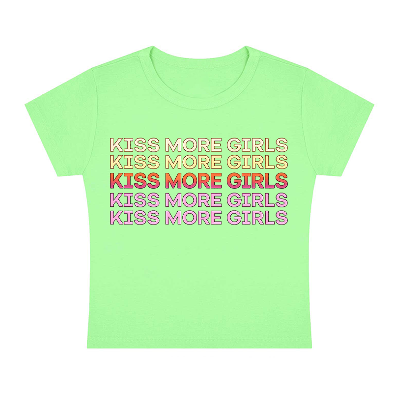 Kiss More Girls Y2K Baby Tee