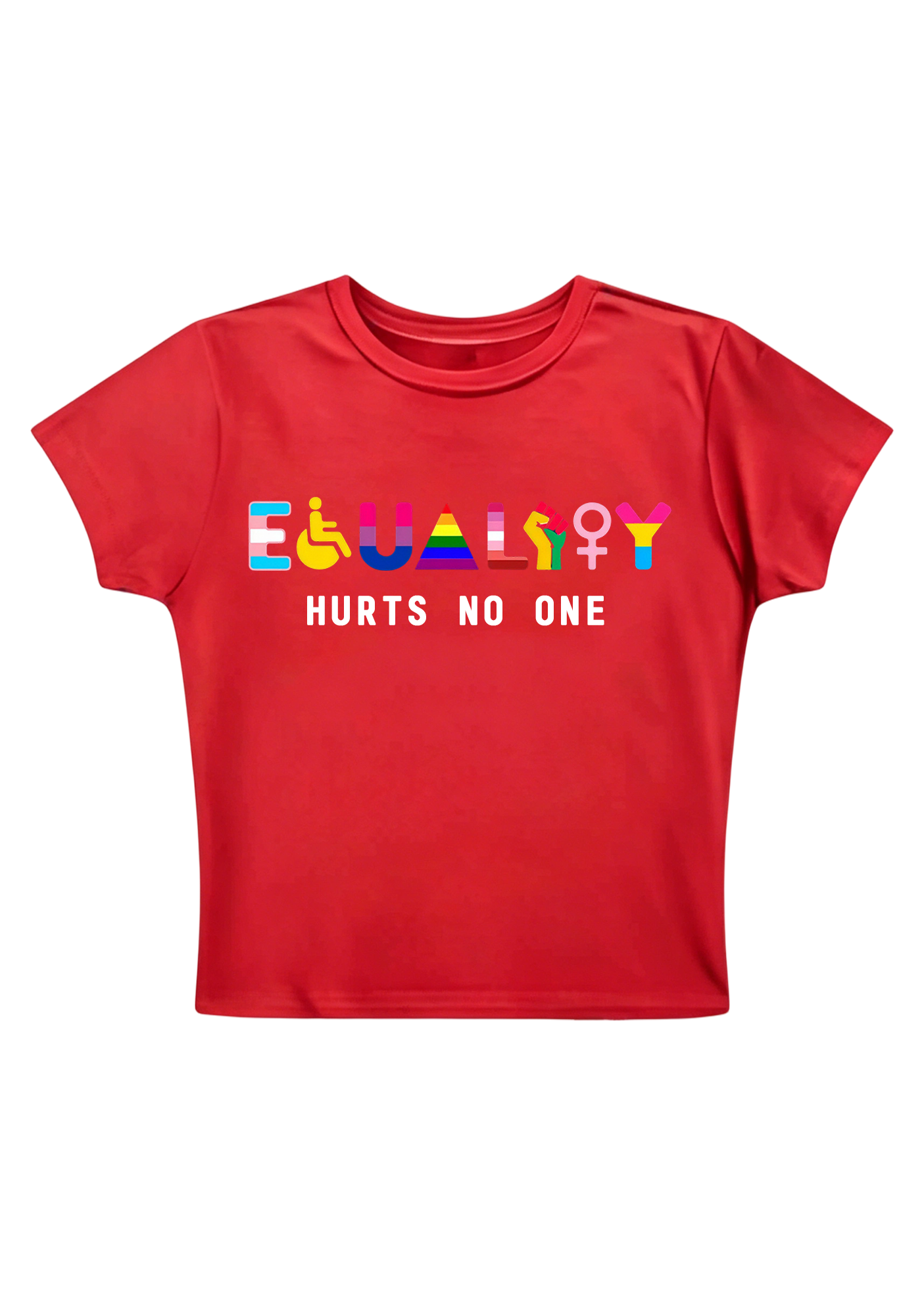 Equality Hurts No One Y2K Baby Tee