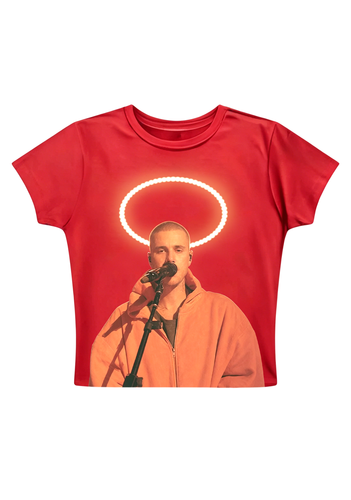  Justin Bieber Halo Performance Photo Y2K Baby Tee