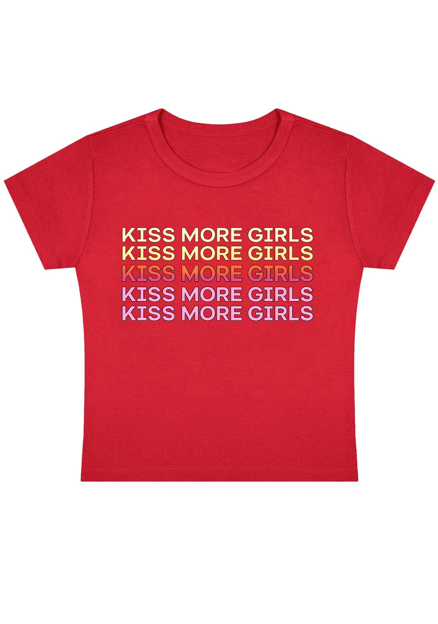 Kiss More Girls Y2K Baby Tee