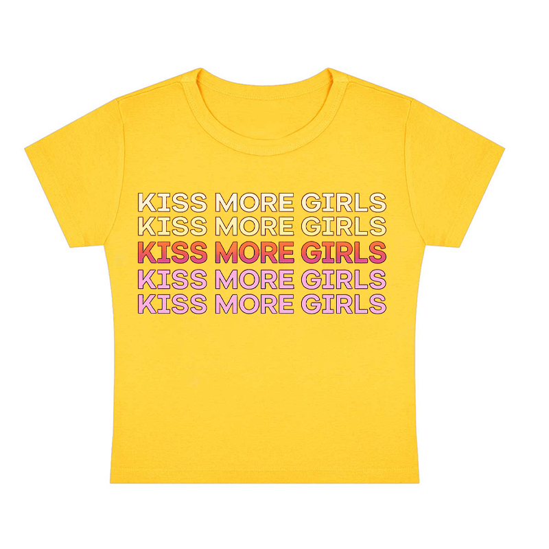 Kiss More Girls Y2K Baby Tee