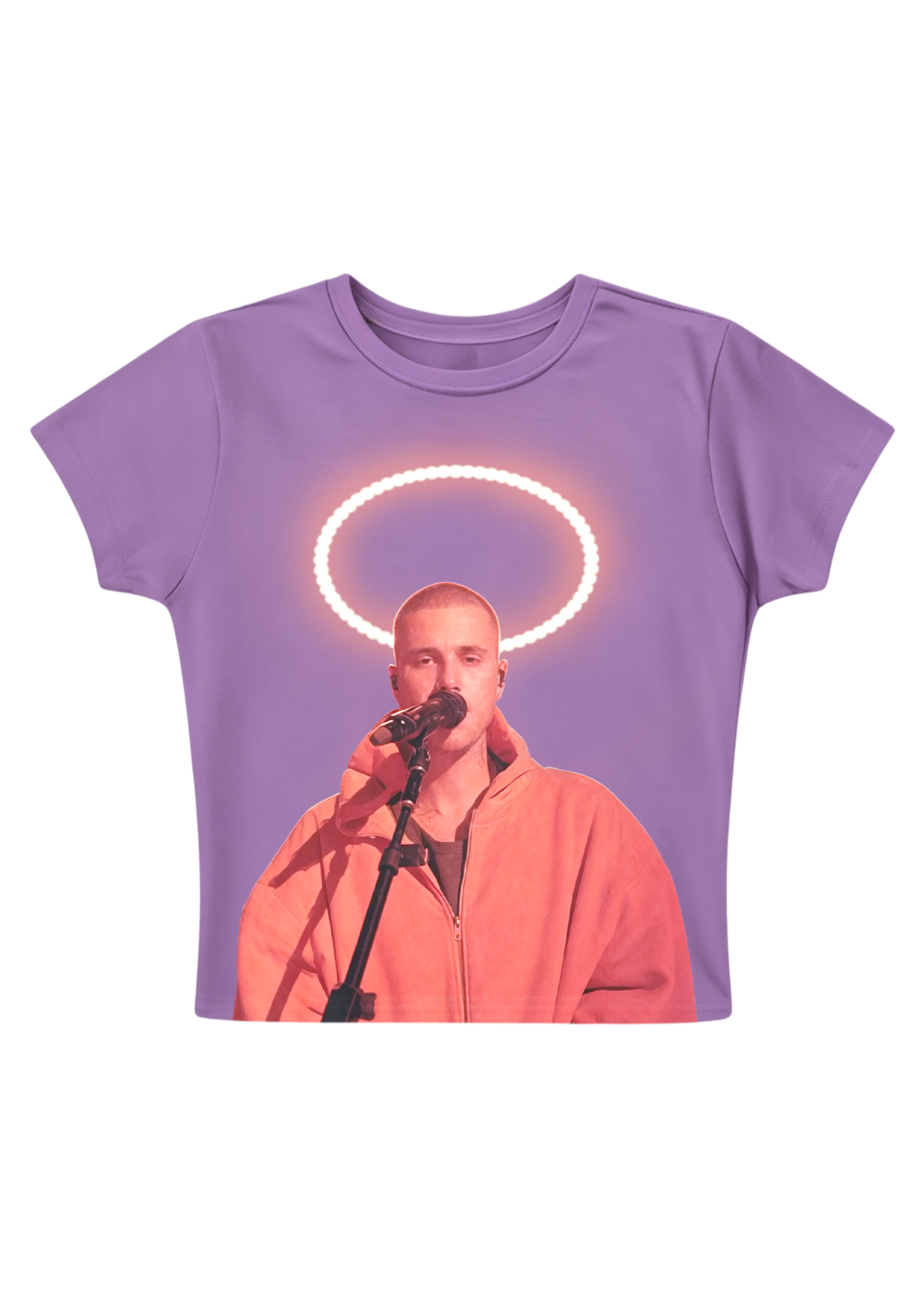  Justin Bieber Halo Performance Photo Y2K Baby Tee