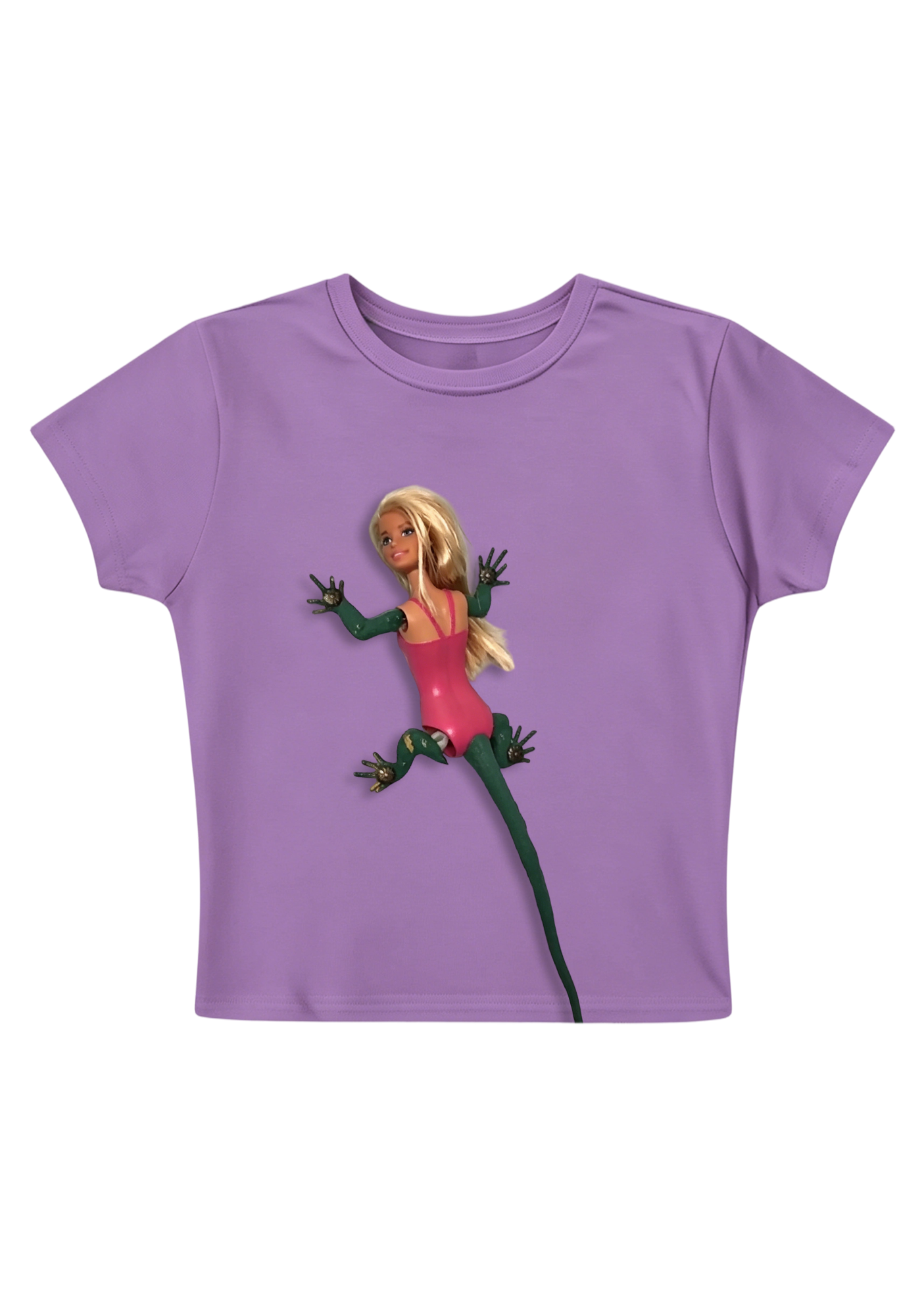 Weird Lizard Barbie Hybrid Doll Y2K Baby Tee