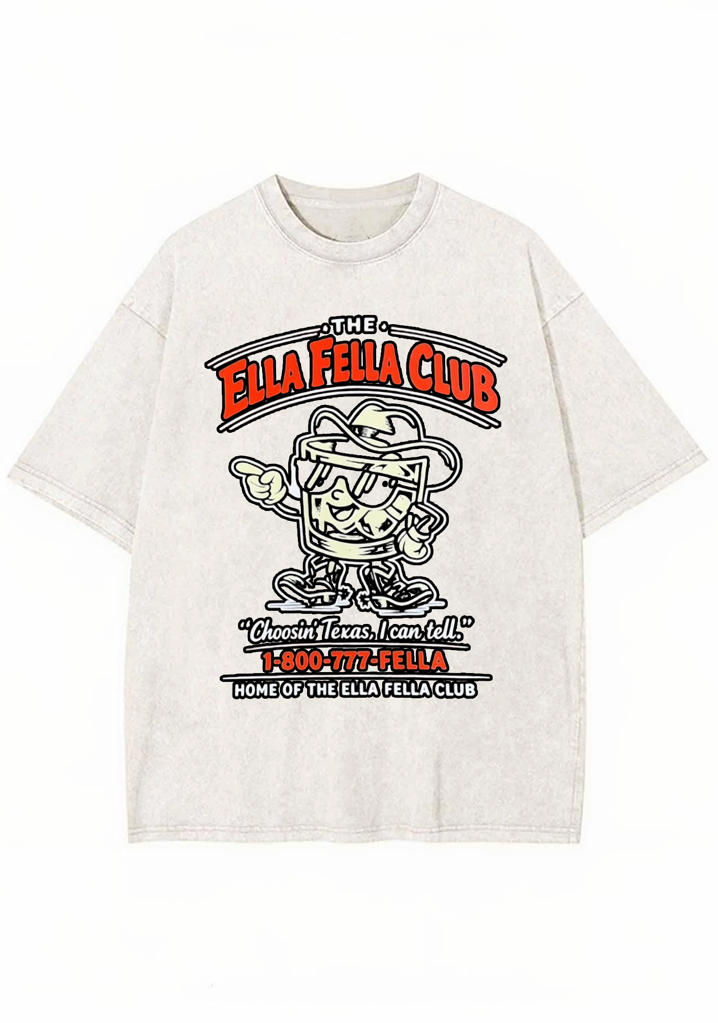 The Ella Fella Club Retro Texas Cartoon Y2K Washed Tee