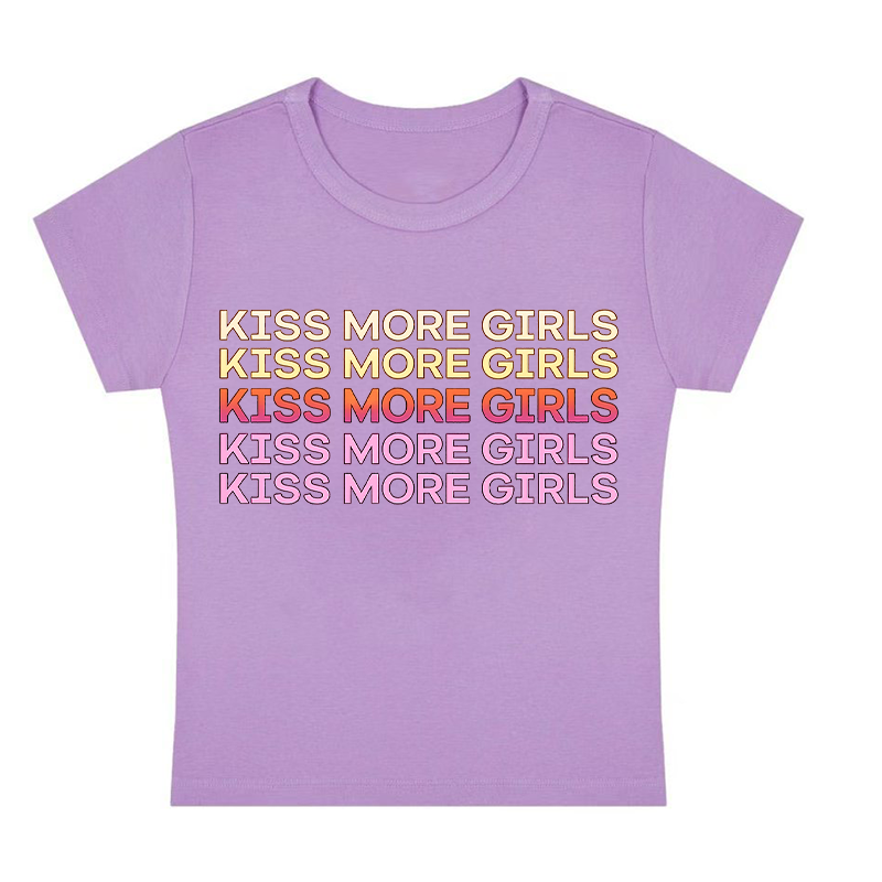 Kiss More Girls Y2K Baby Tee