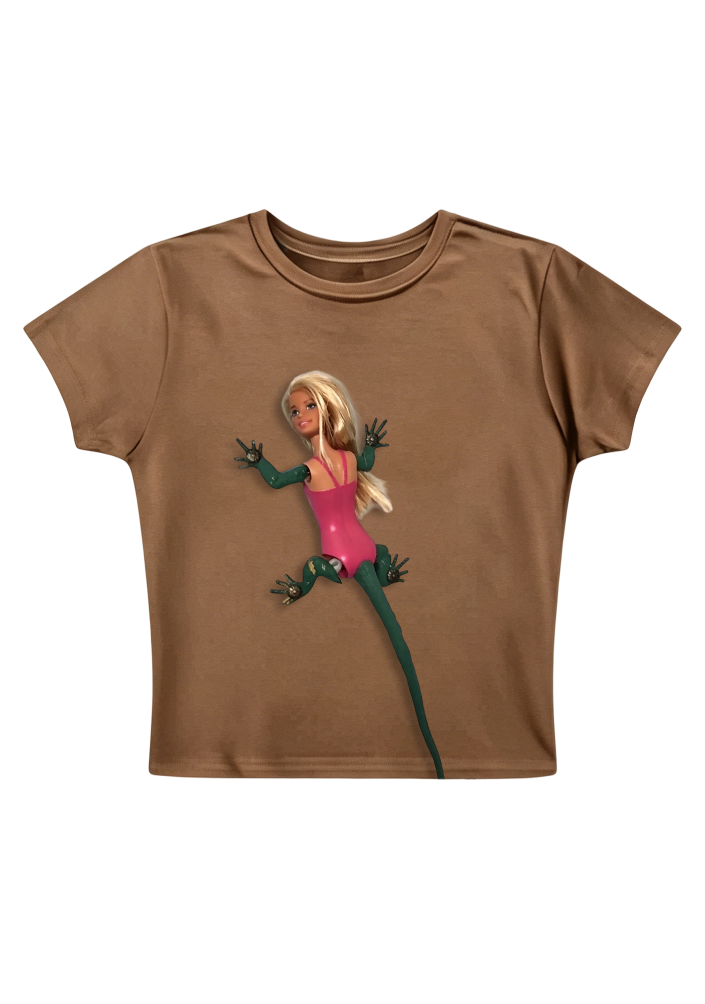 Weird Lizard Barbie Hybrid Doll Y2K Baby Tee