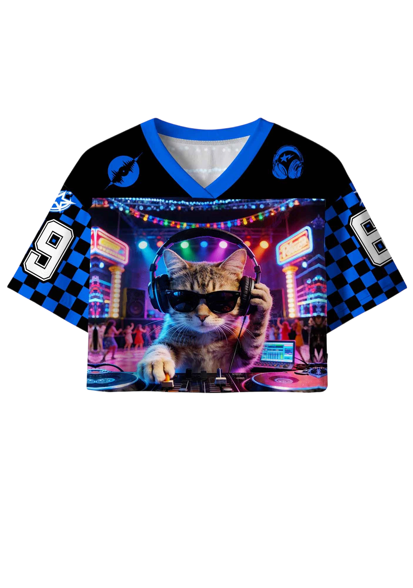 Music cat Y2K Crop Sport Jersey Shirts