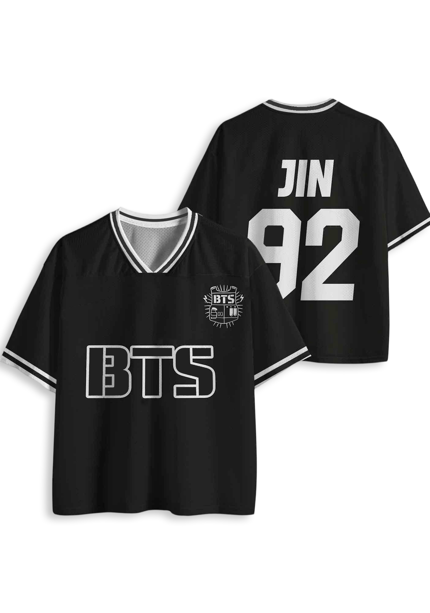 Y2K BTS Black Mesh Jersey Shirt