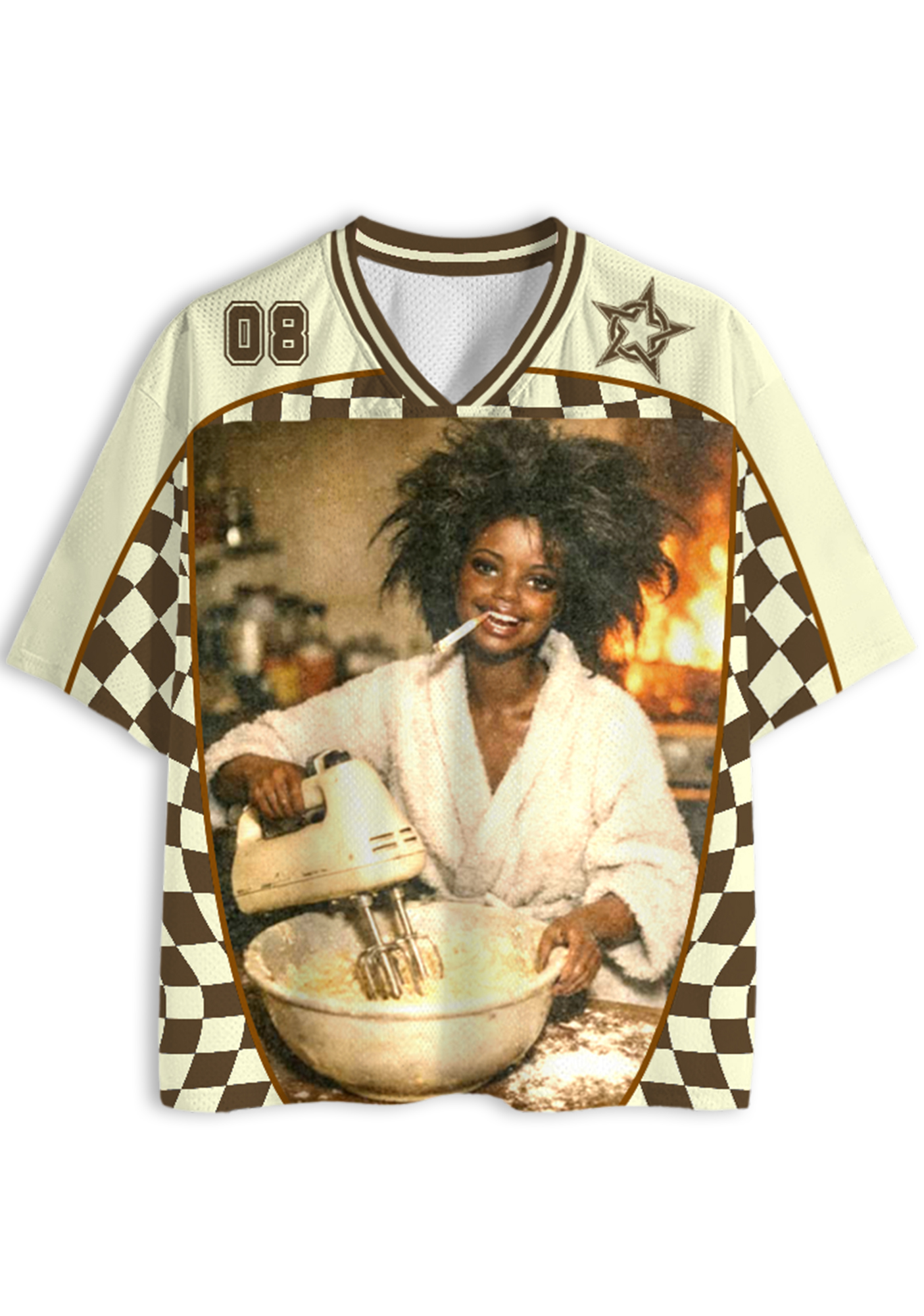Vintage Baking Babe Checkerboard Jersey Shirts