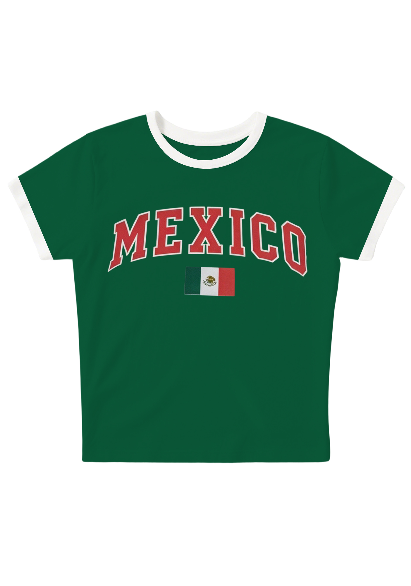 Mexico Varsity Style Y2K Baby Tee