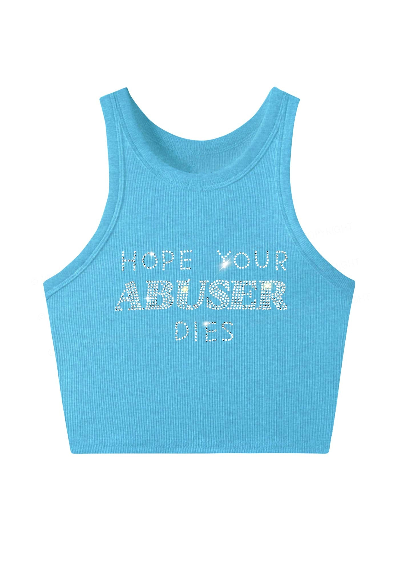 Hope Your Abuser Dies Y2K Crop Tank Top