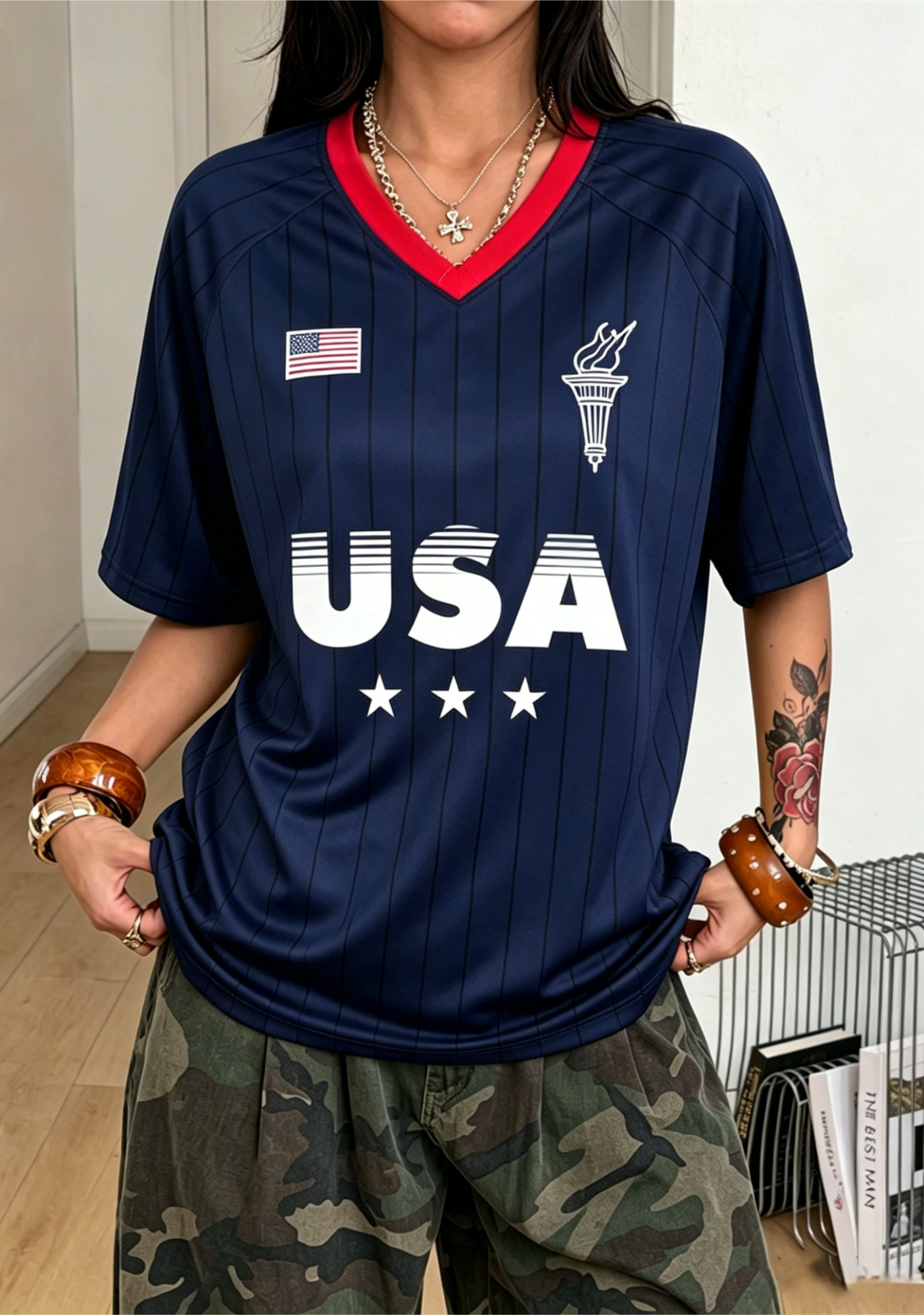USA Baggy Crop Soccer Jersey