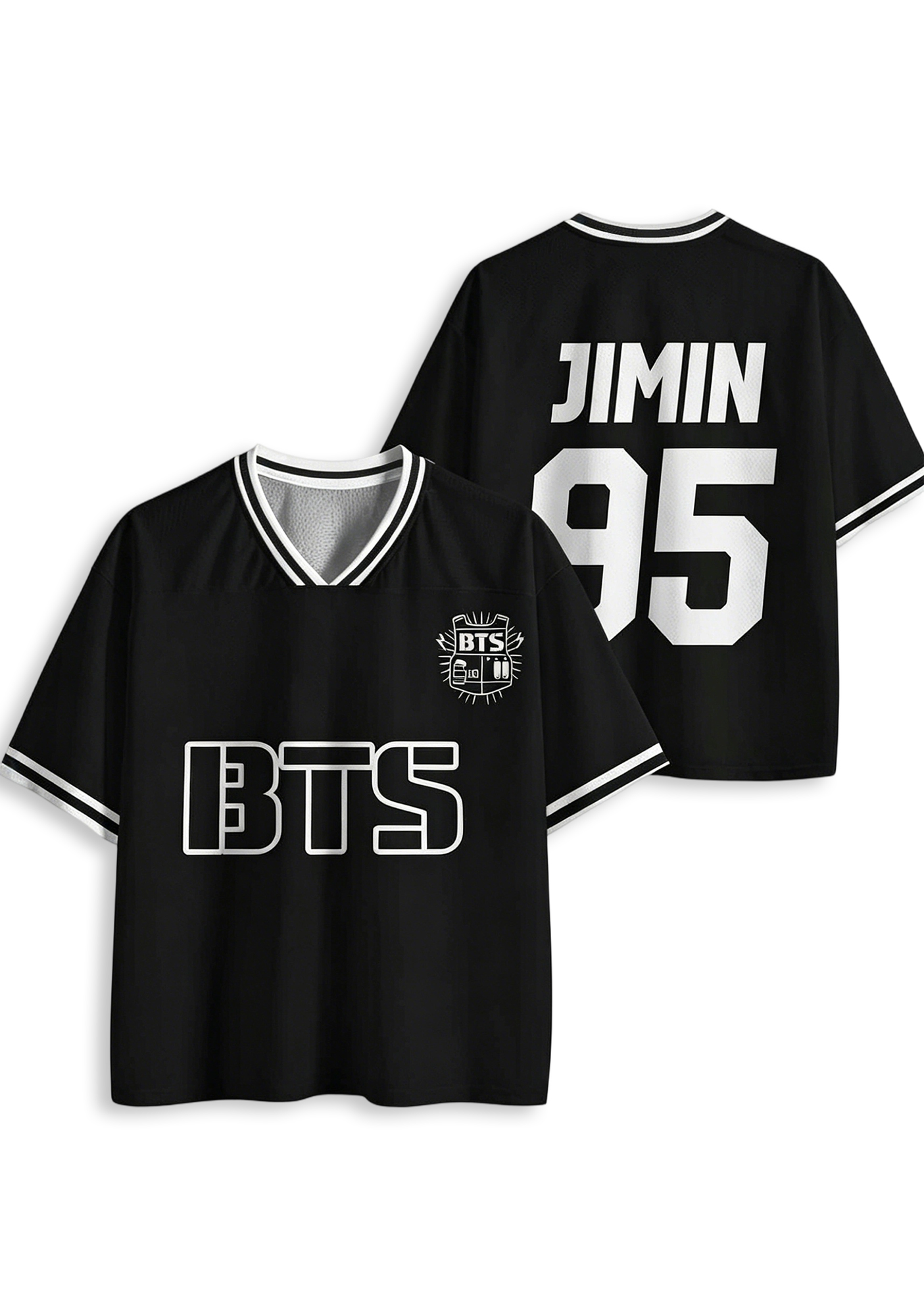 Y2K BTS Black Mesh Jersey Shirt
