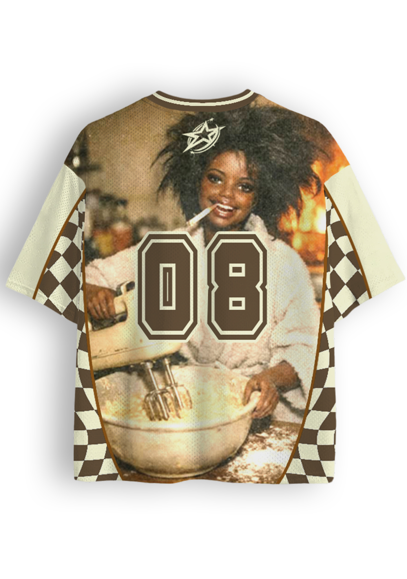 Vintage Baking Babe Checkerboard Jersey Shirts