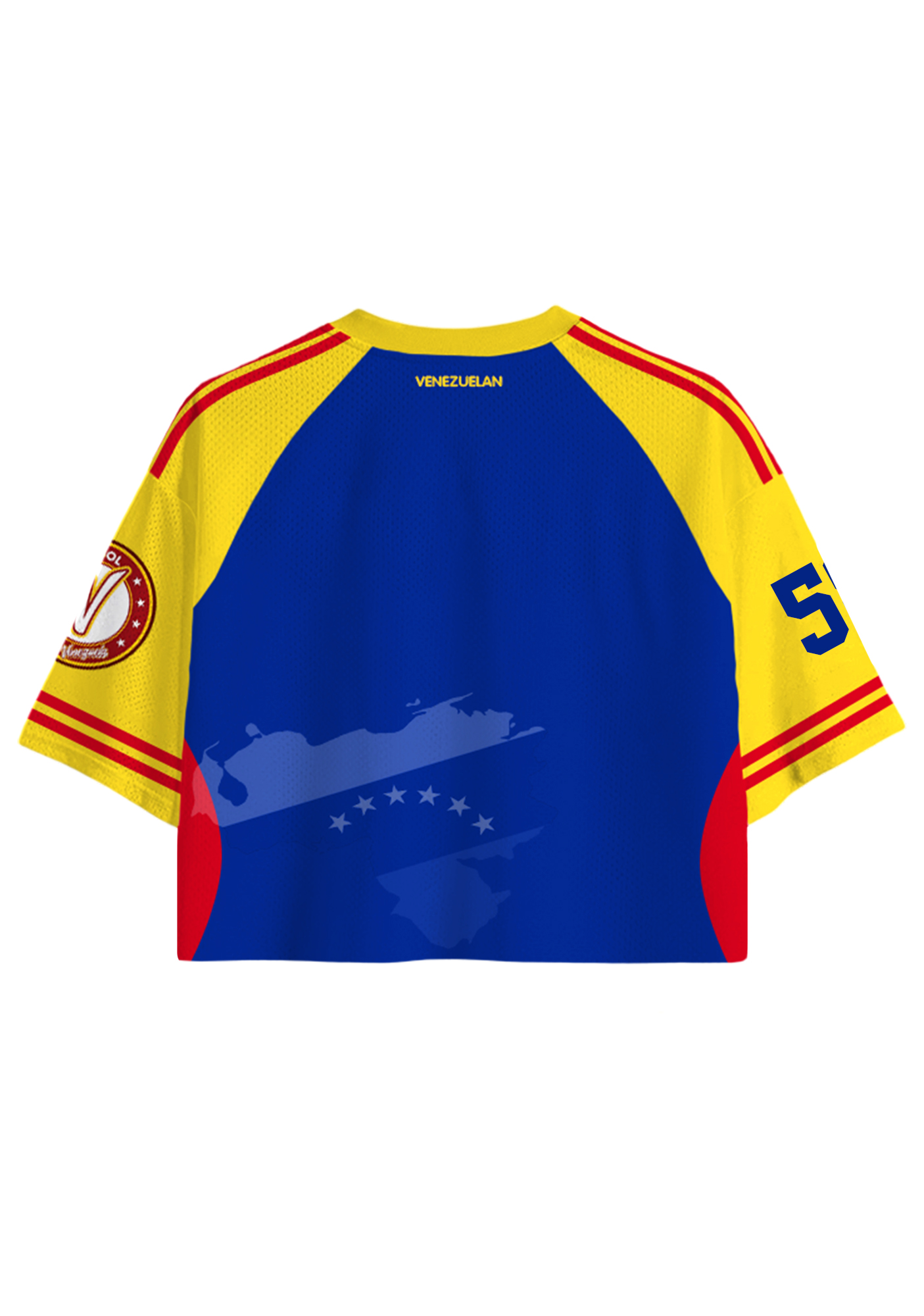Venezuela National Flag Map Graphic Cropped Jersey Shirt