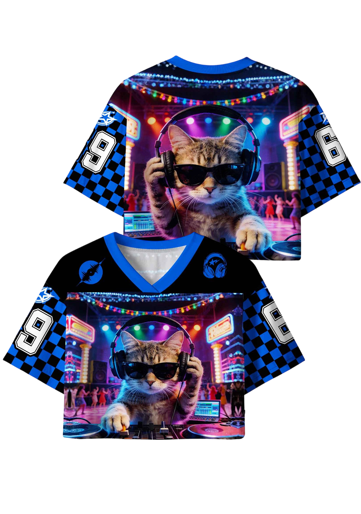 Music cat Y2K Crop Sport Jersey Shirts