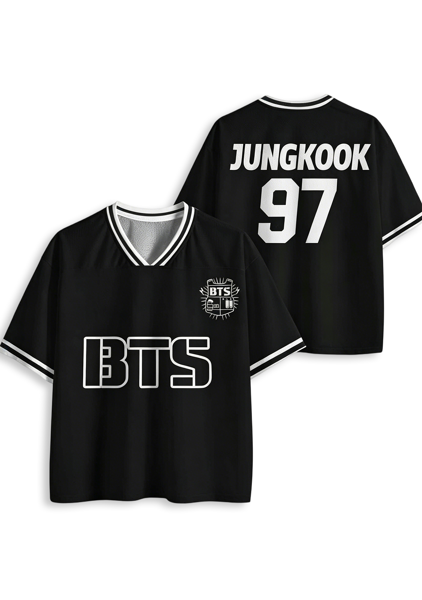 Y2K BTS Black Mesh Jersey Shirt