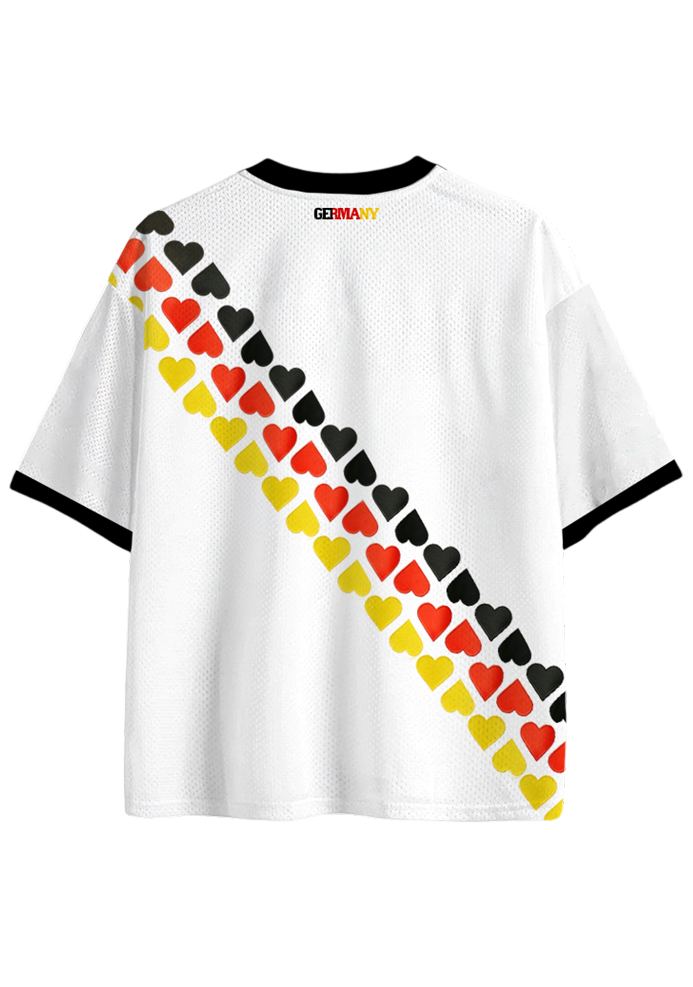 Germany Flag Heart Print Mesh Jersey Shirts
