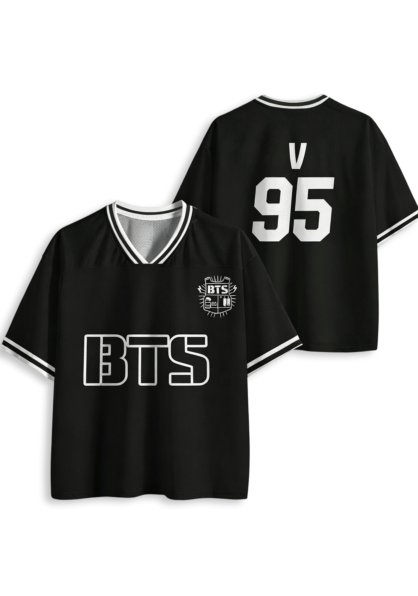 Y2K BTS Black Mesh Jersey Shirt