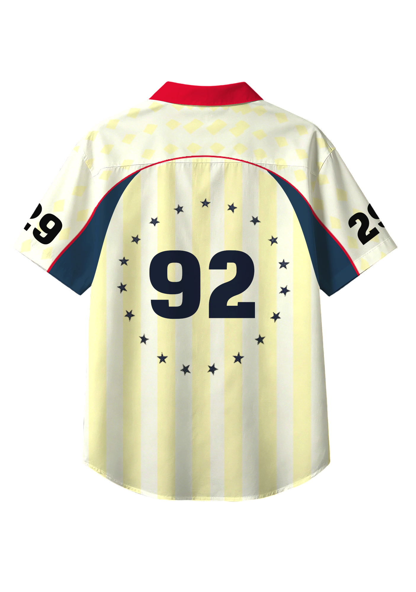 Star Strip Colombia Soccer  Button Up Hawaiian Shirt