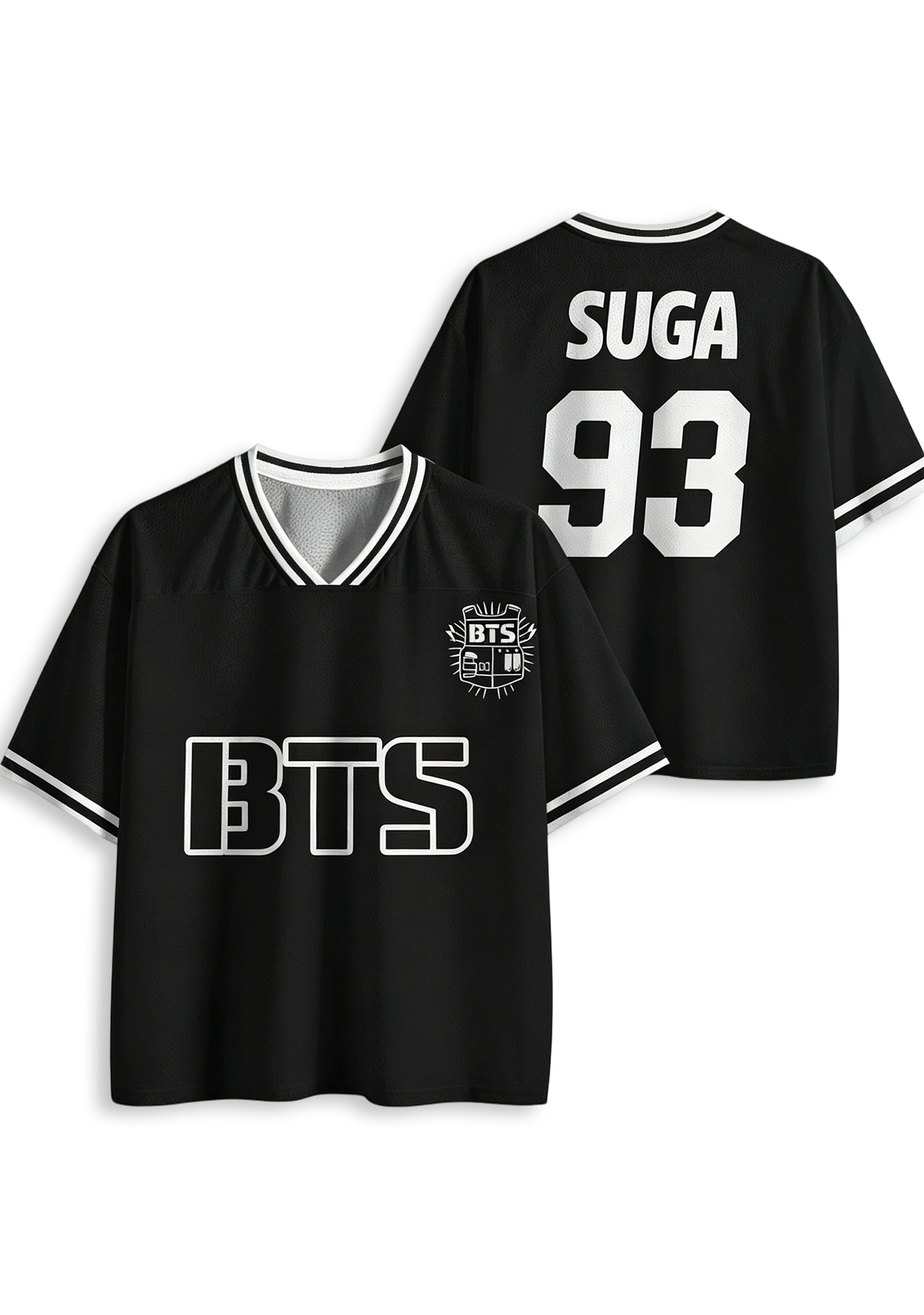 Y2K BTS Black Mesh Jersey Shirt