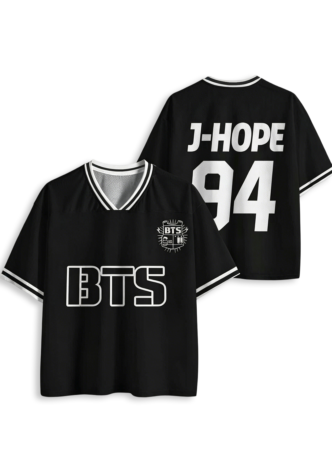 Y2K BTS Black Mesh Jersey Shirt