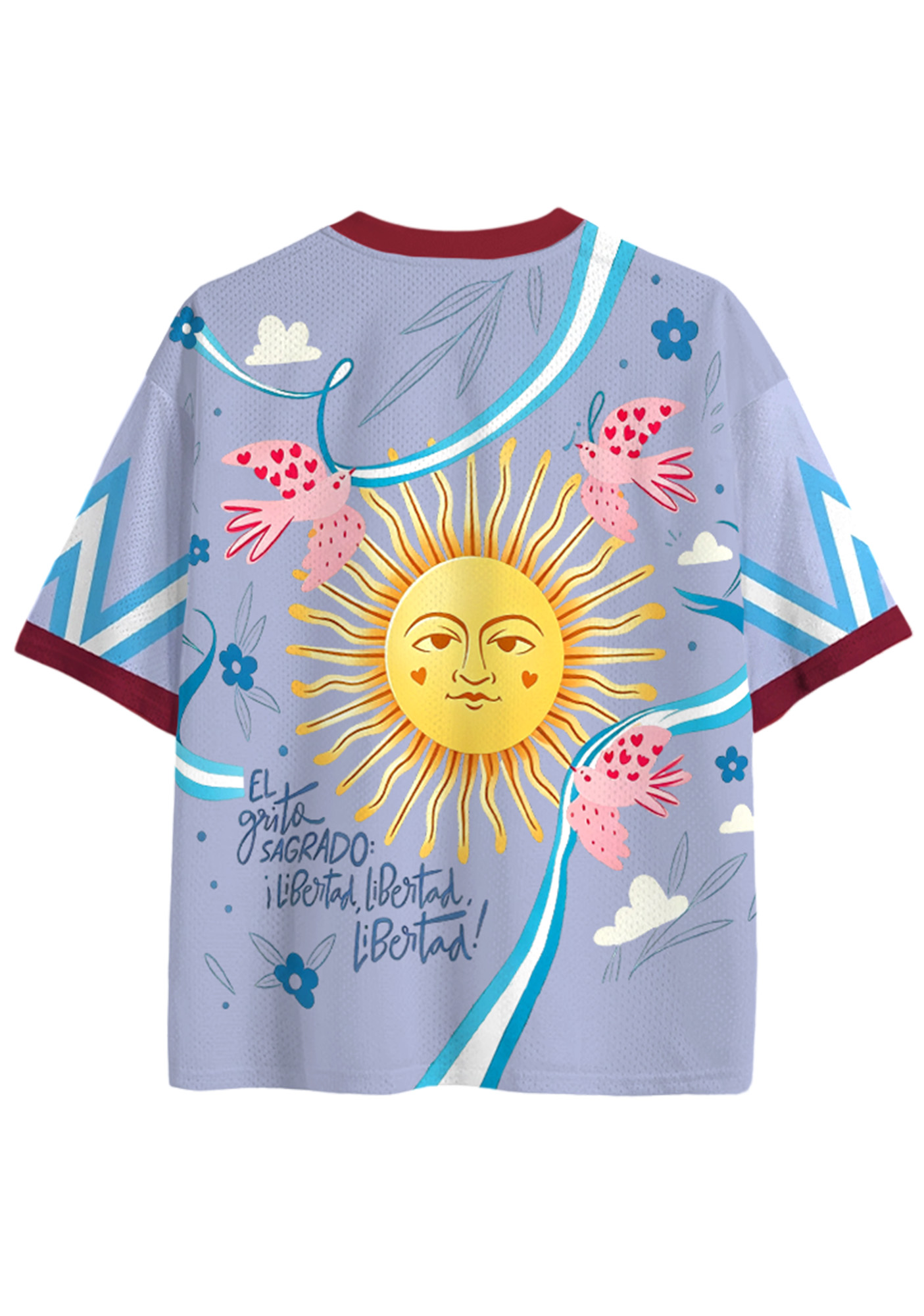 Lilac Argentina Sun Orchid Love Bird Mesh Jersey Shirt