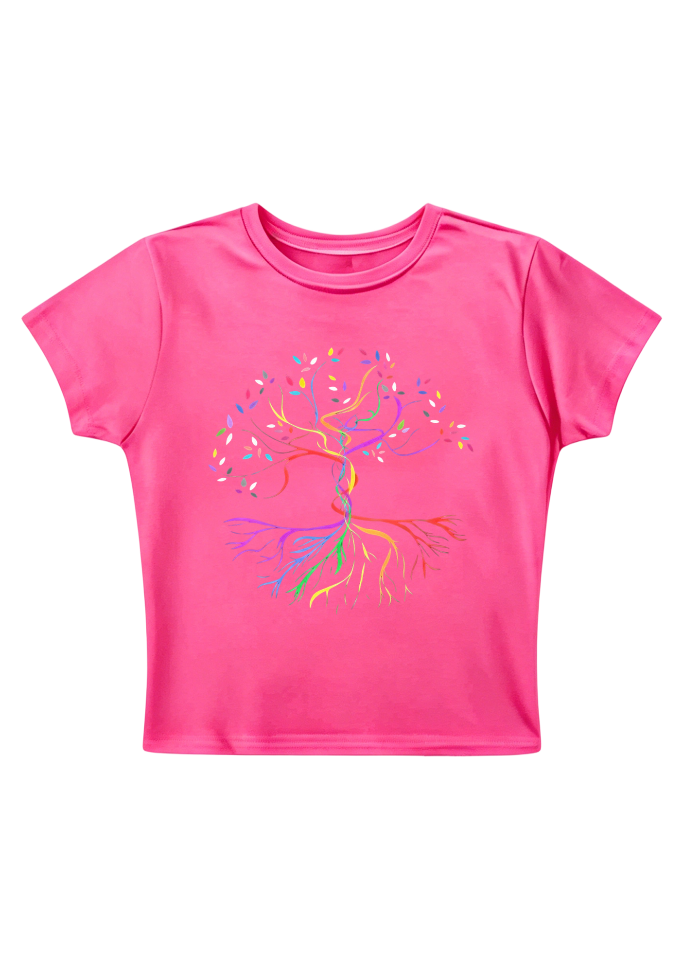Rainbow Life Tree Y2K Baby Tee
