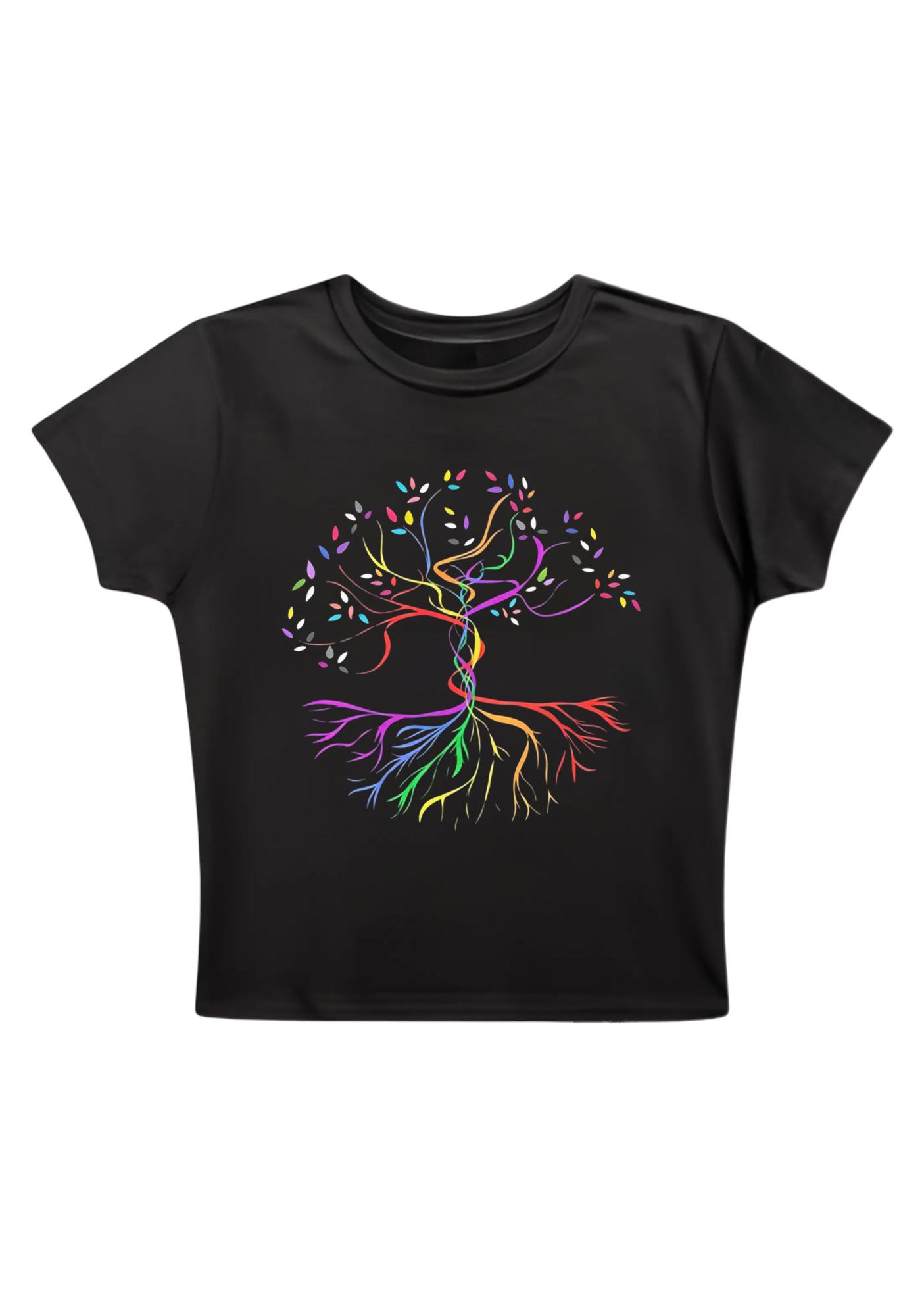 Rainbow Life Tree Y2K Baby Tee