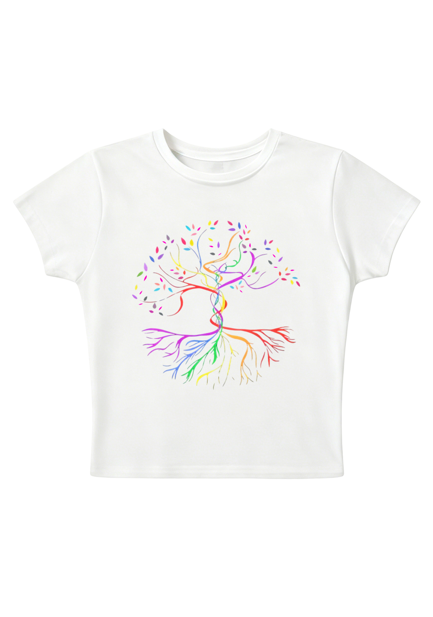 Rainbow Life Tree Y2K Baby Tee