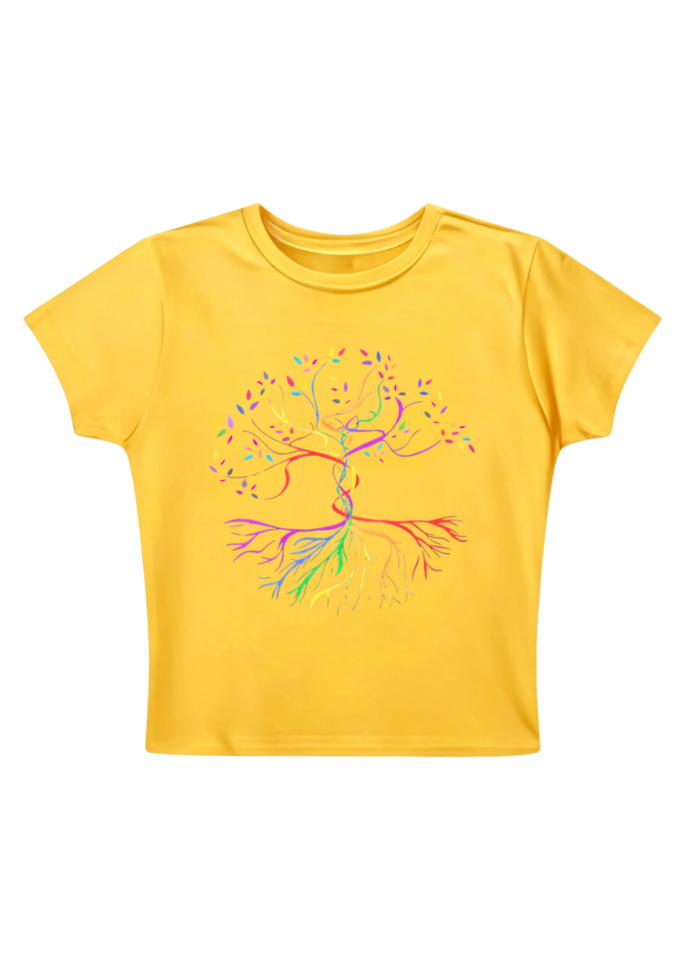 Rainbow Life Tree Y2K Baby Tee
