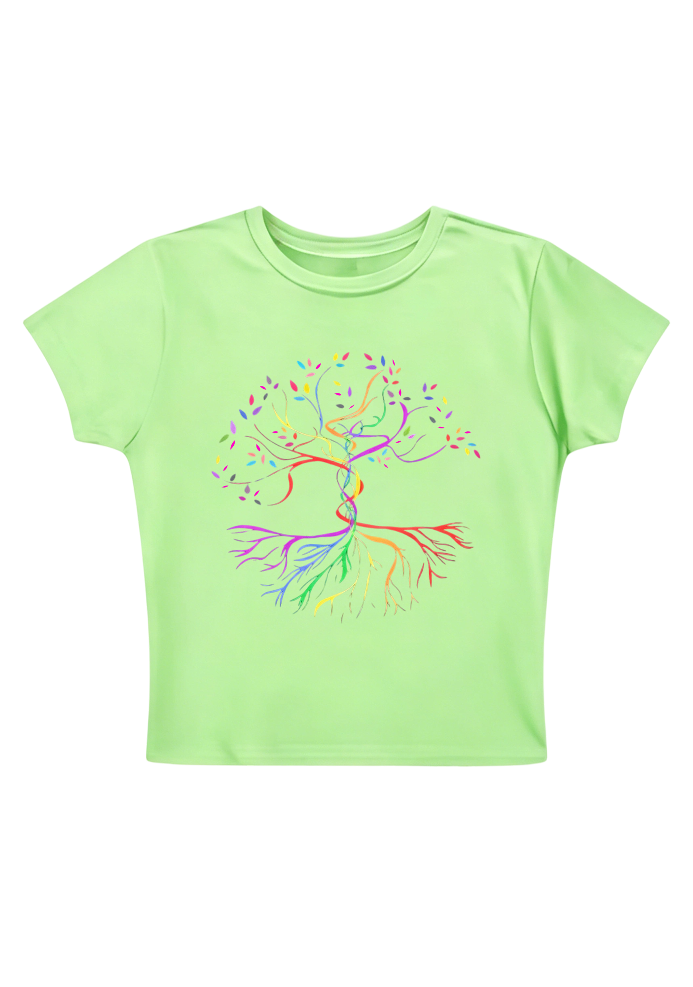 Rainbow Life Tree Y2K Baby Tee
