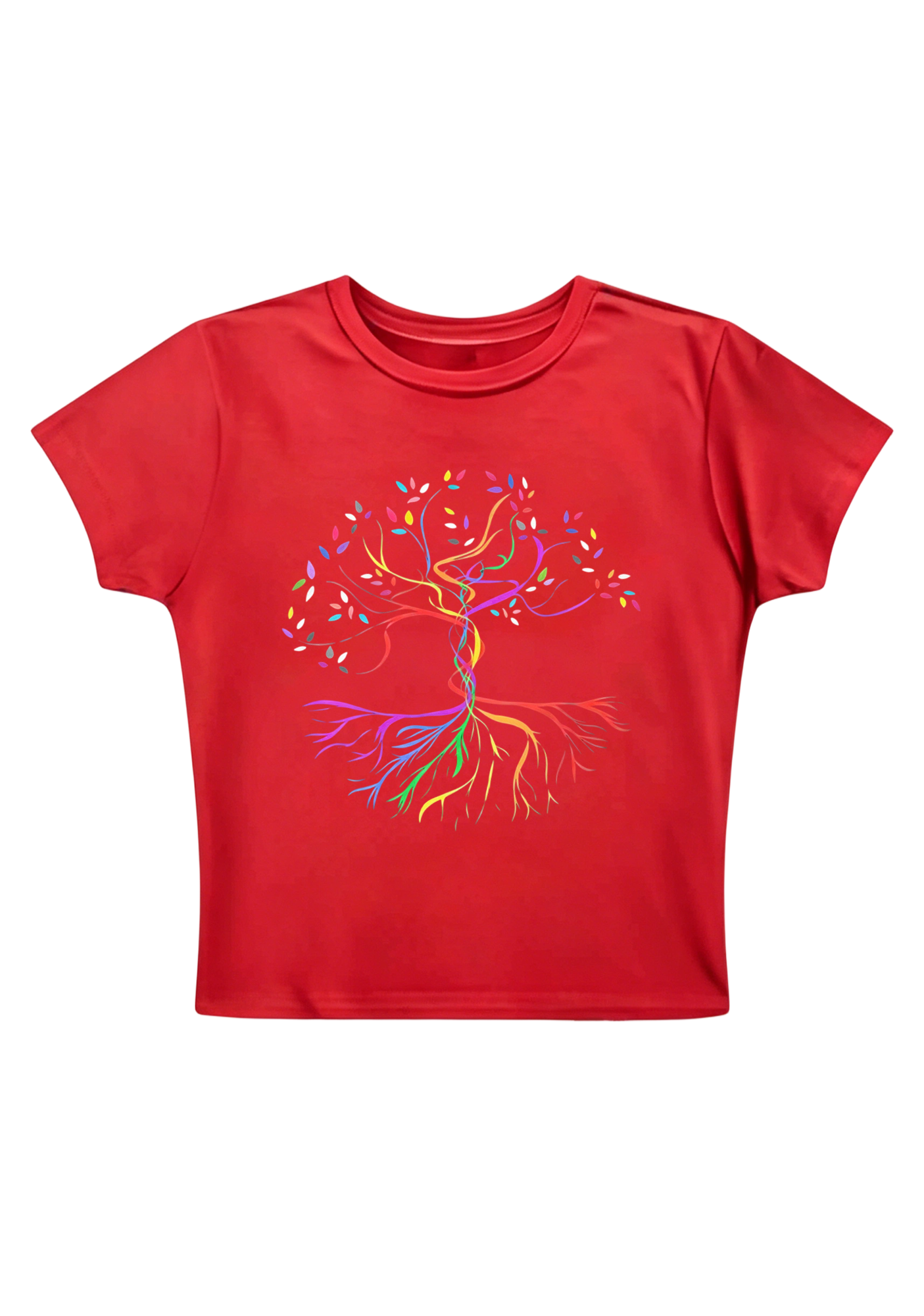 Rainbow Life Tree Y2K Baby Tee