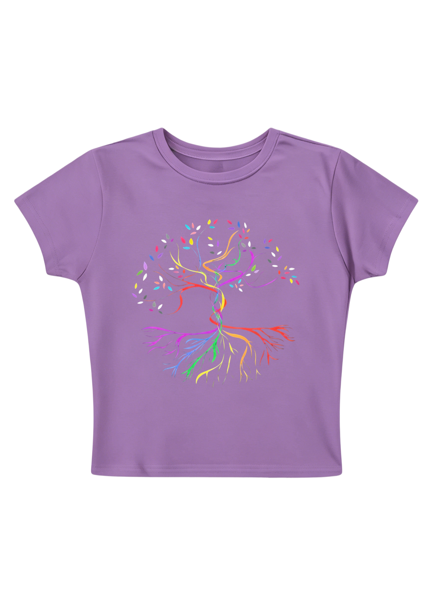 Rainbow Life Tree Y2K Baby Tee
