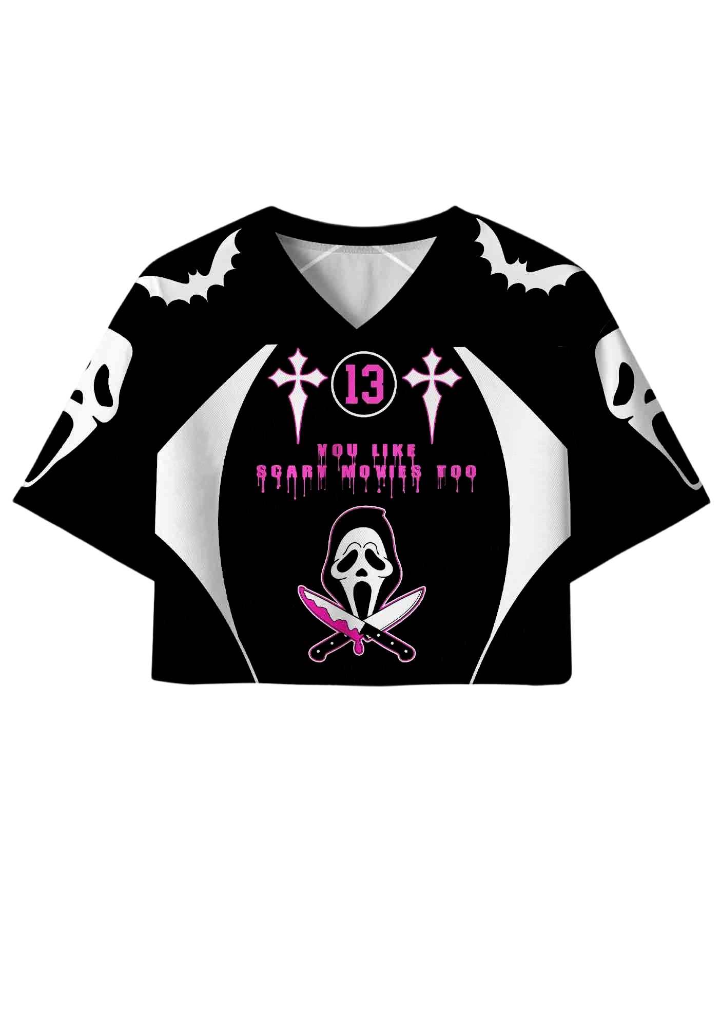 Scary movies Y2K Crop Sport Jersey Shirts