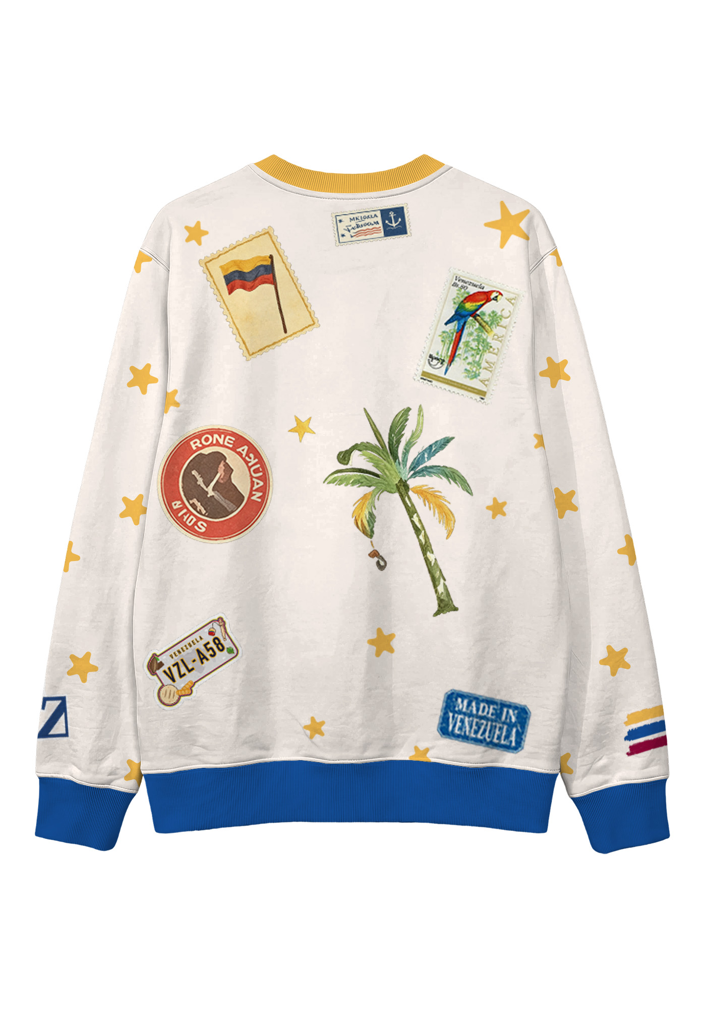 Venezuela National Orchid Yellow Star Tree Bird Stamp Graphic Casual Sweatshirt