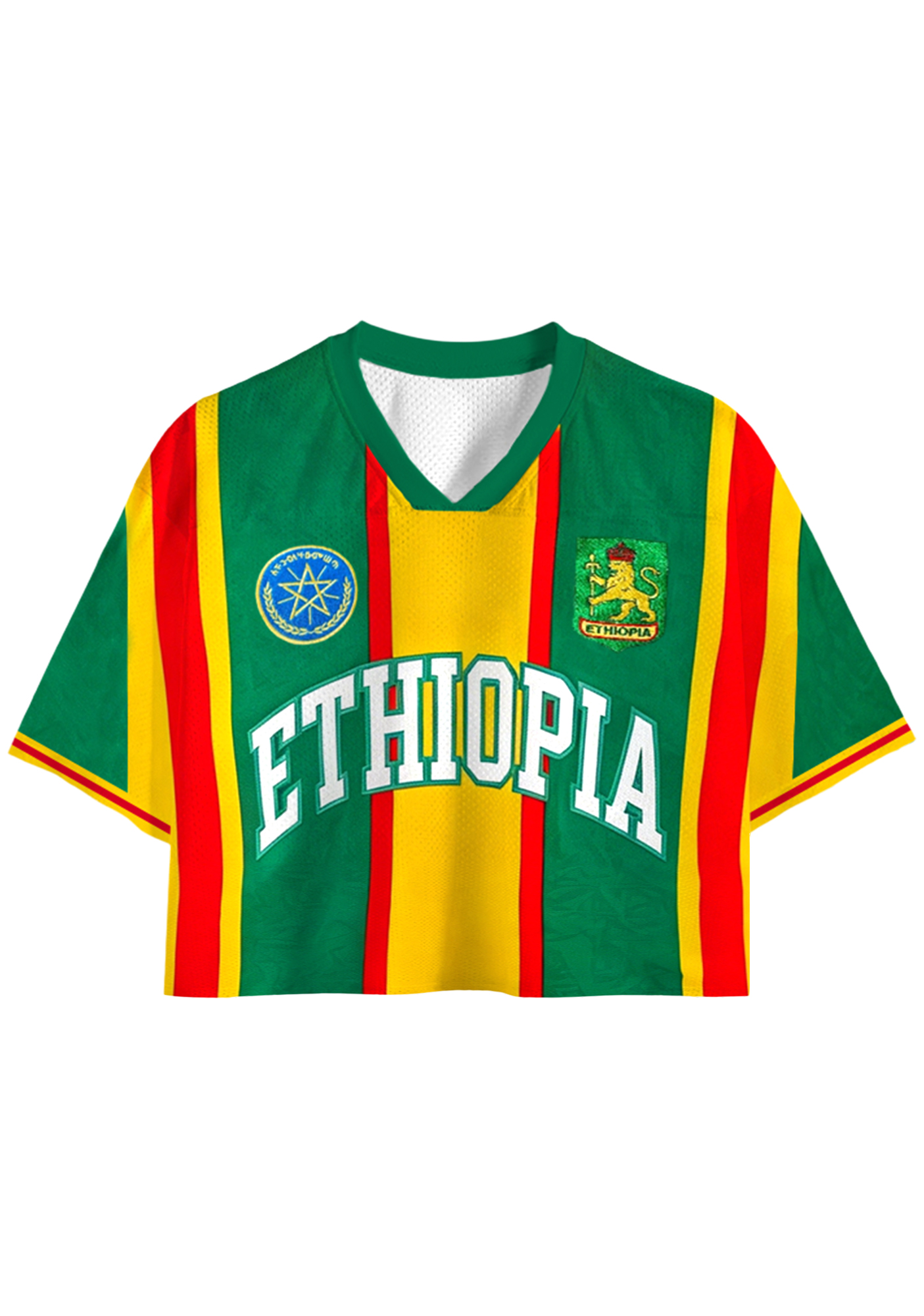  Ethiopian National Team Throwback Cropped Mesh Jersey Shirt