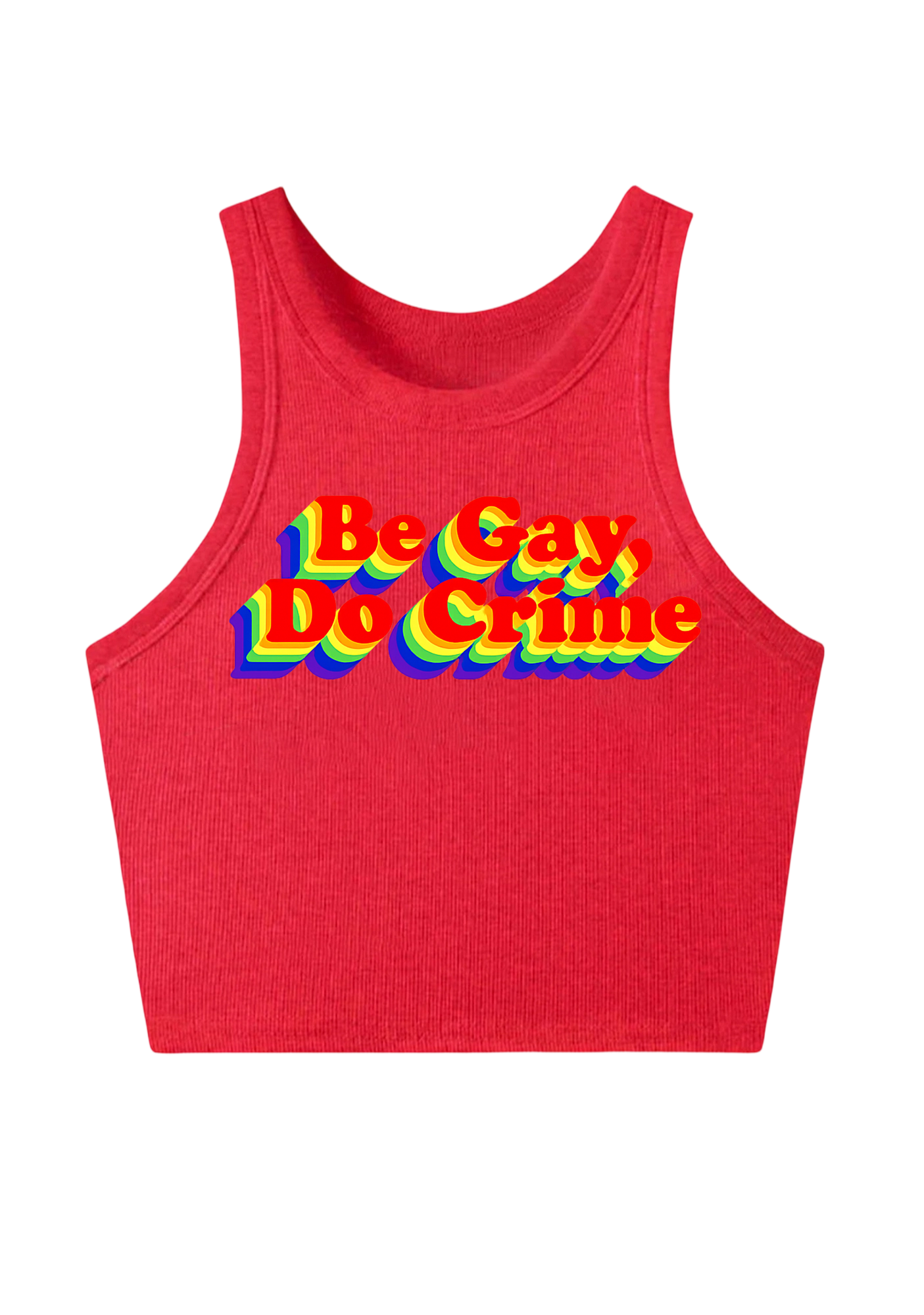 Be Gay Do Crime Y2K Crop Tank Top
